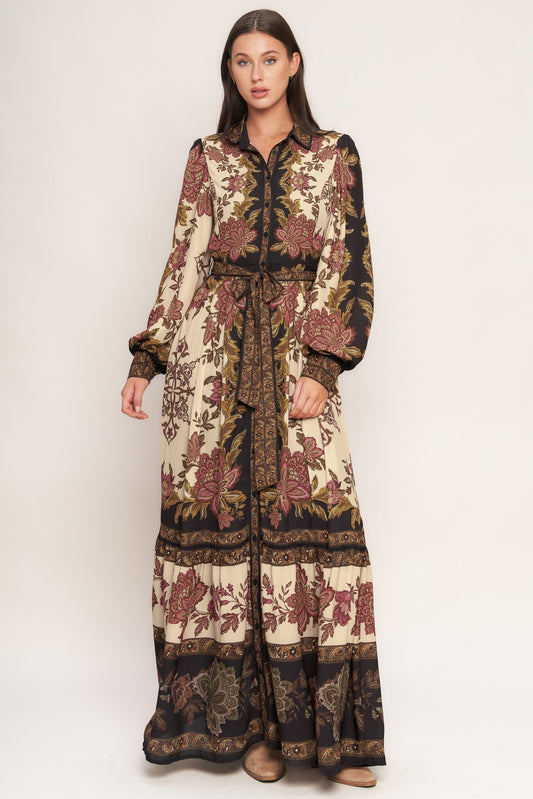 EARTHEN ROSE WOVEN MAXI DRESS Flying Tomato