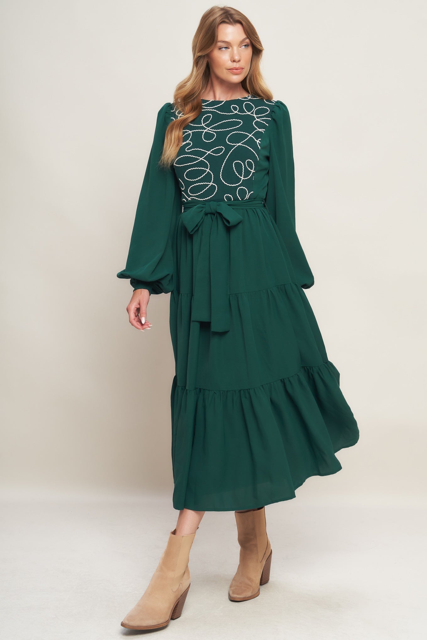 FOREST ALLURE WOVEN MIDI DRESS Flying Tomato