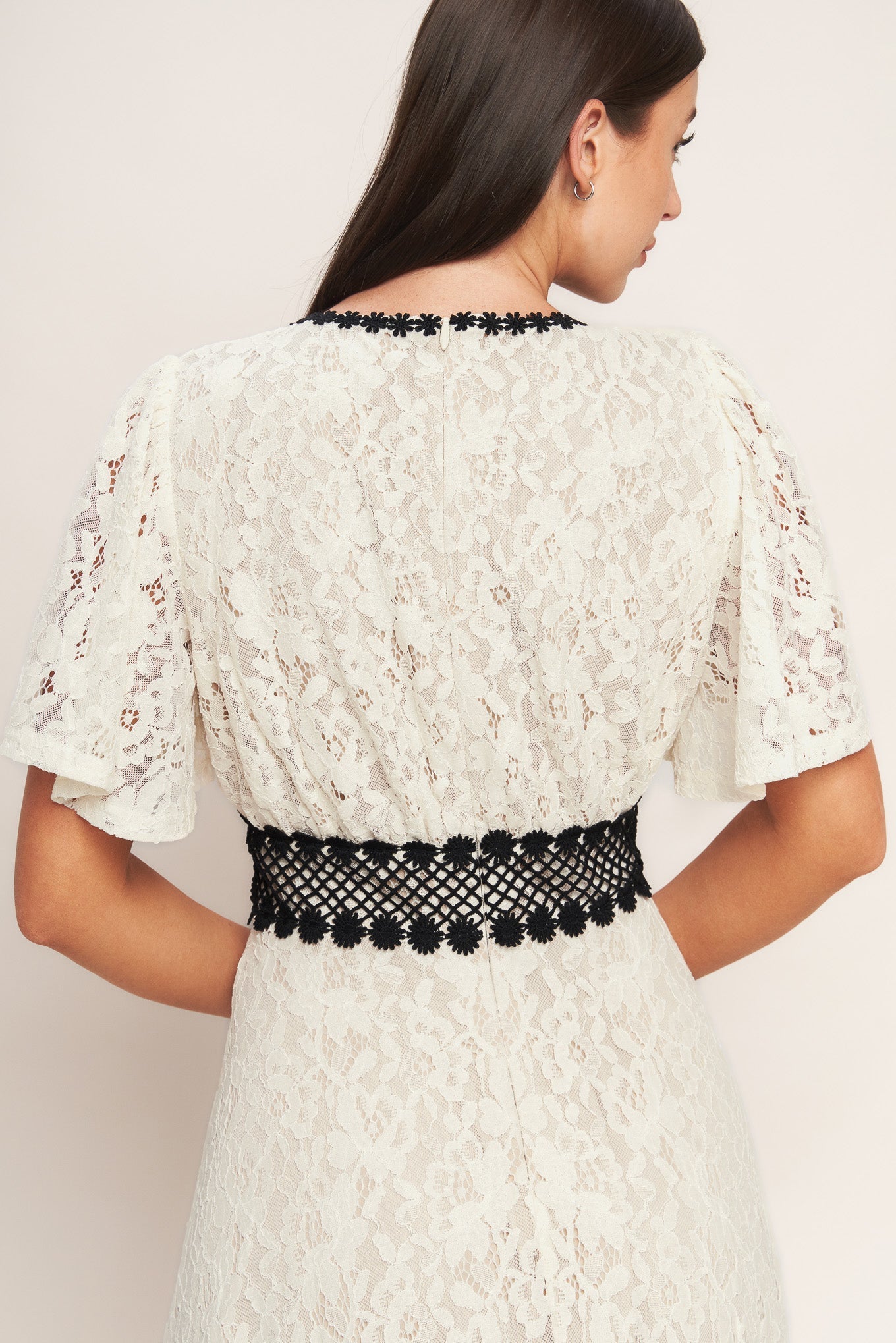 PETITE LUNE WOVEN LACE MIDI DRESS Flying Tomato