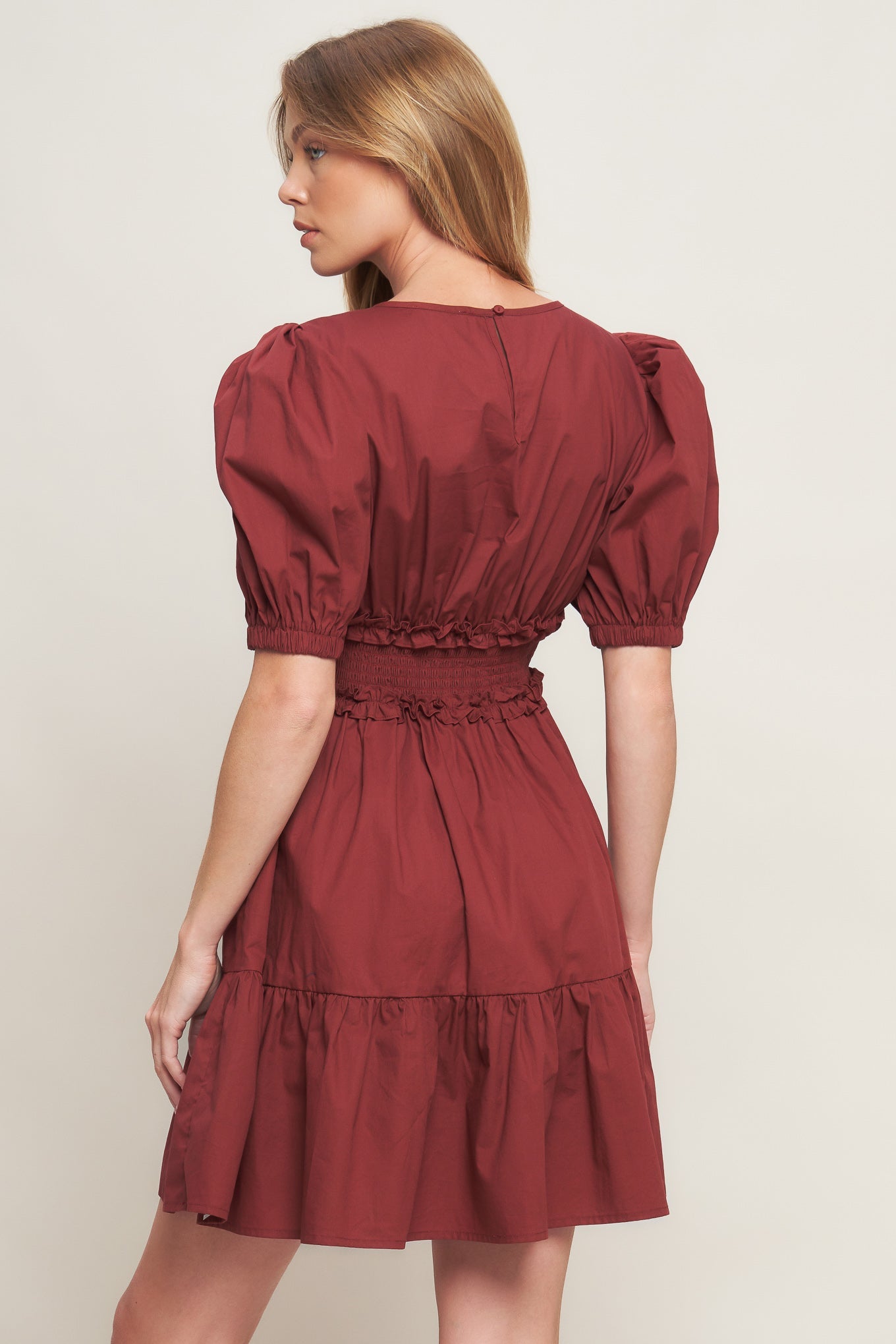 PLAYFUL CLASSIC WOVEN MINI DRESS Flying Tomato