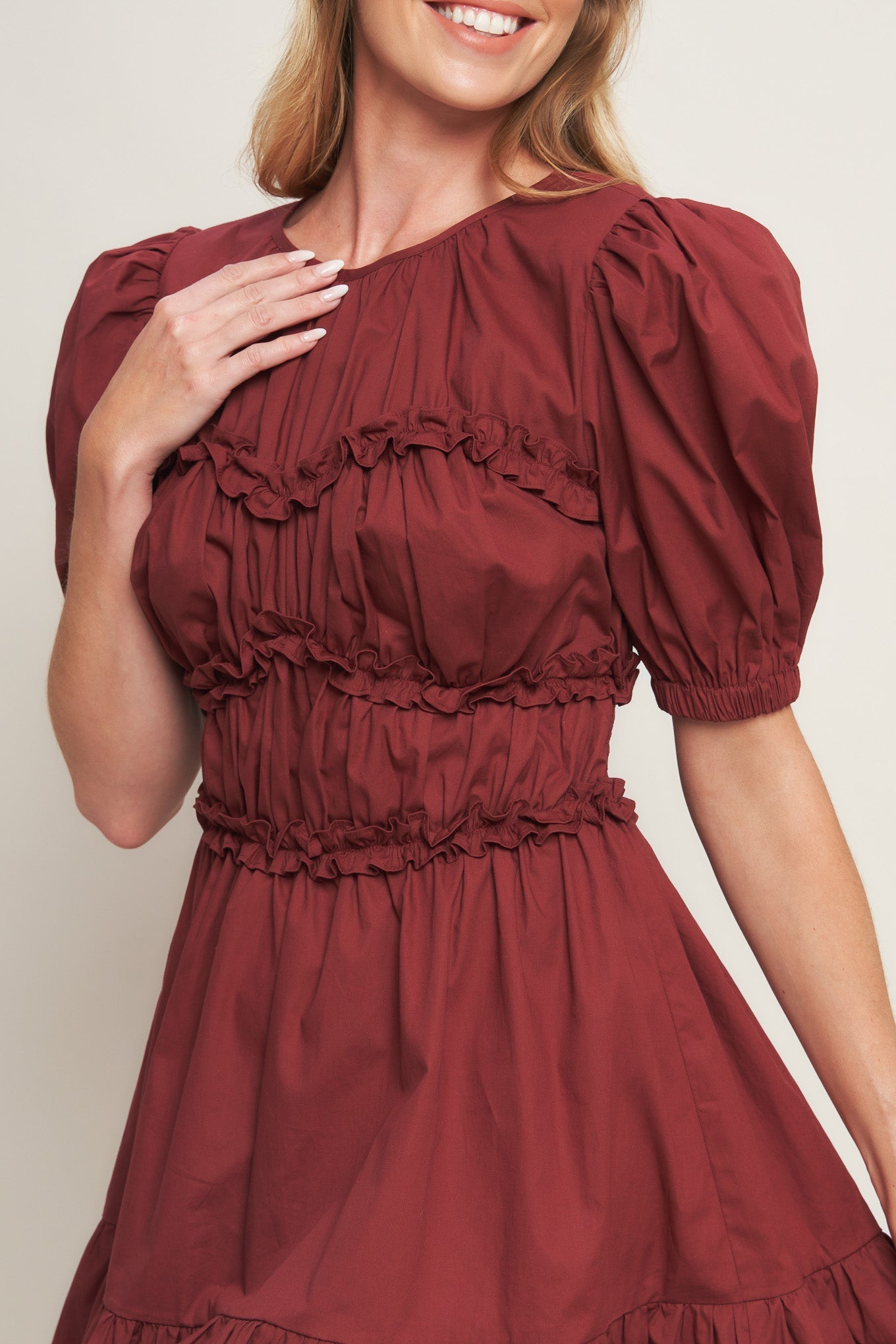 PLAYFUL CLASSIC WOVEN MINI DRESS Flying Tomato