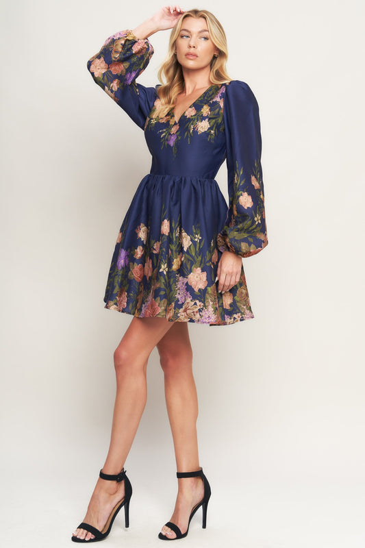 NOCTURNE IN BLOOM WOVEN MINI DRESS Flying Tomato