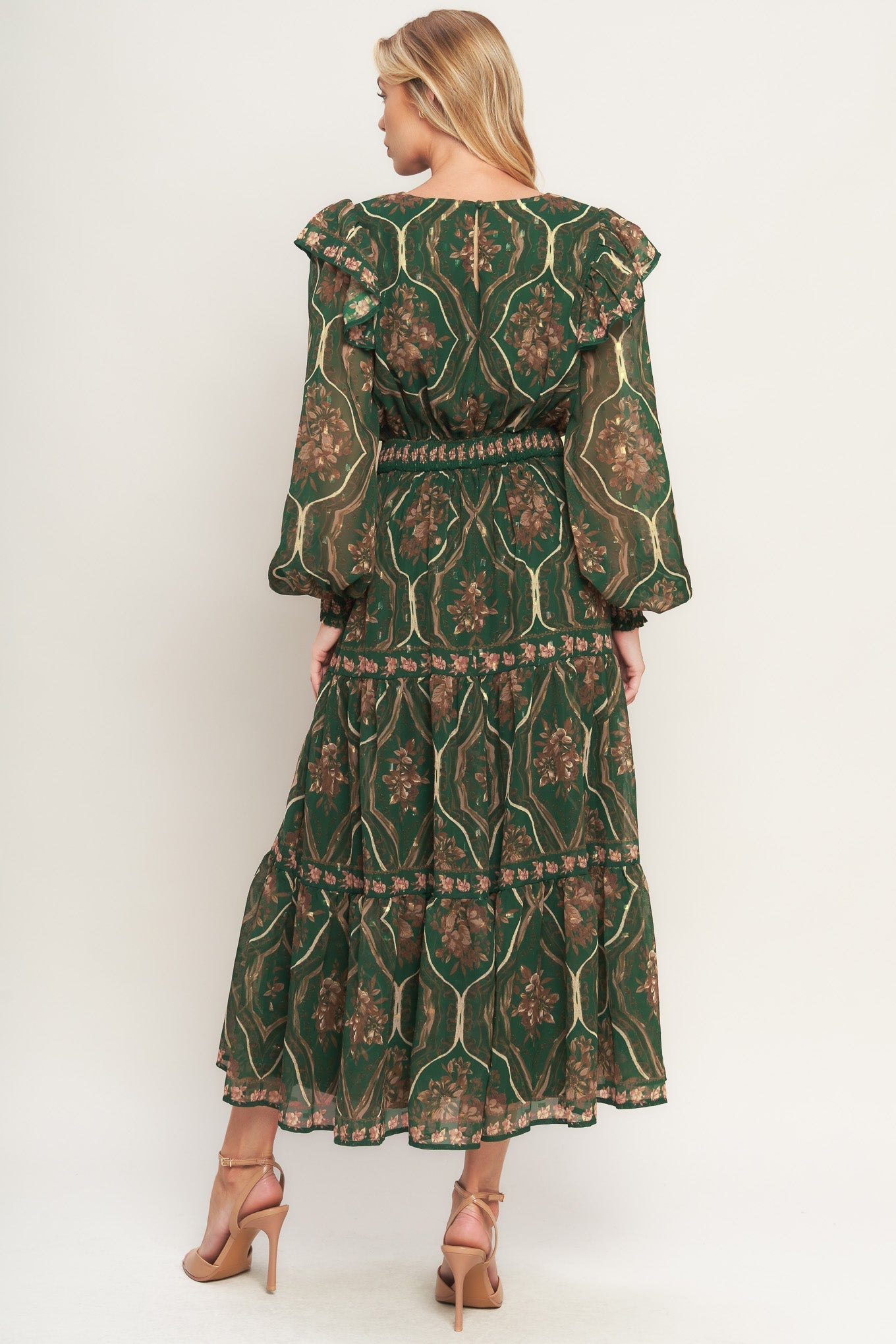 GARDEN LABYRINTH WOVEN MIDI DRESS Flying Tomato