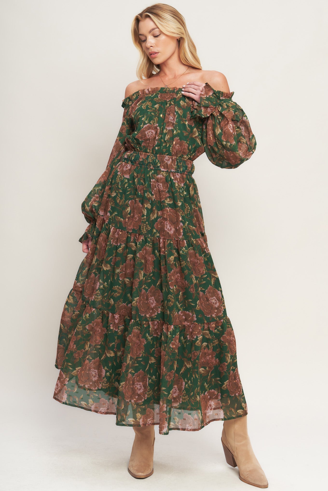 TERRACOTTA TRAIL WOVEN MIDI DRESS Flying Tomato