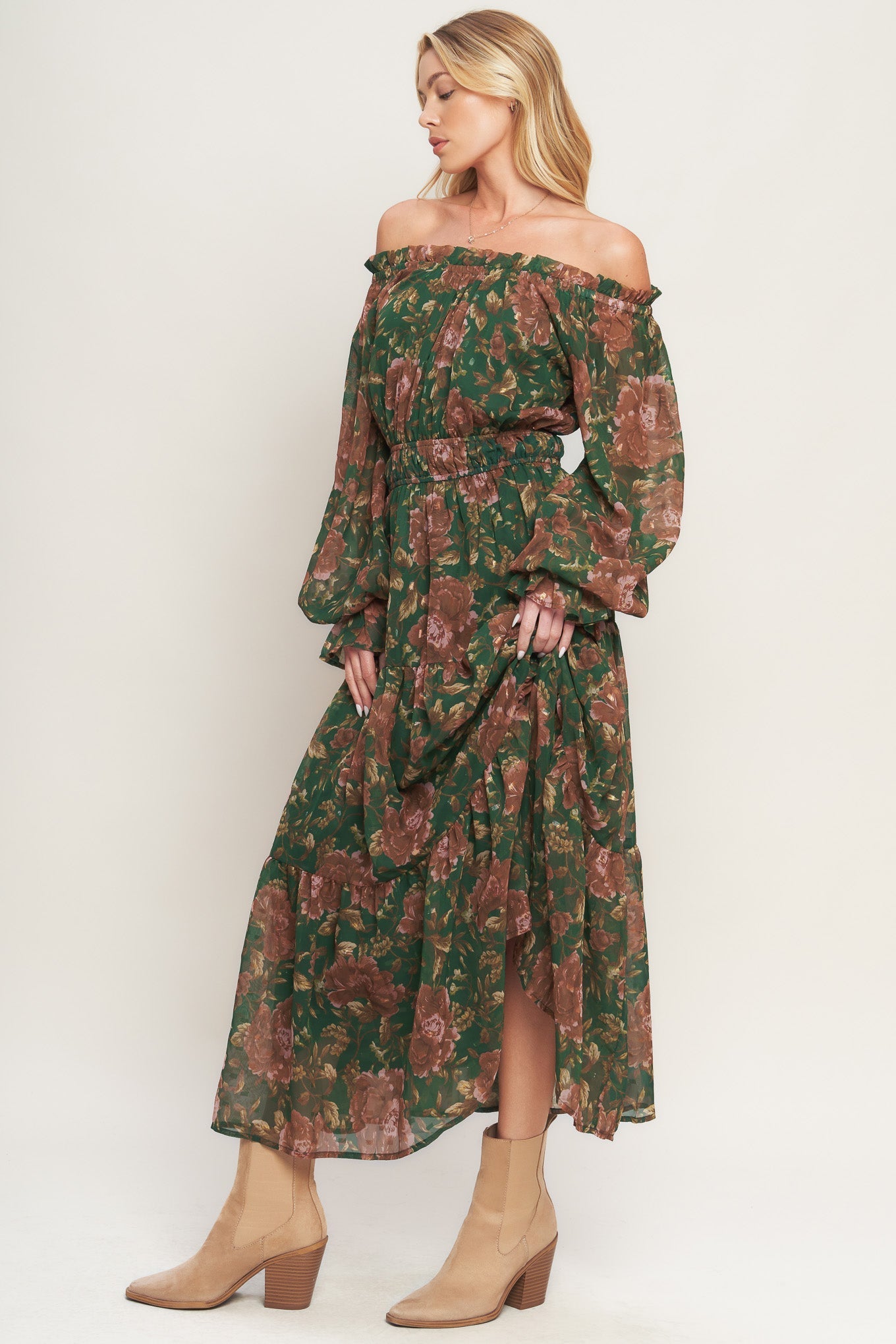 TERRACOTTA TRAIL WOVEN MIDI DRESS Flying Tomato