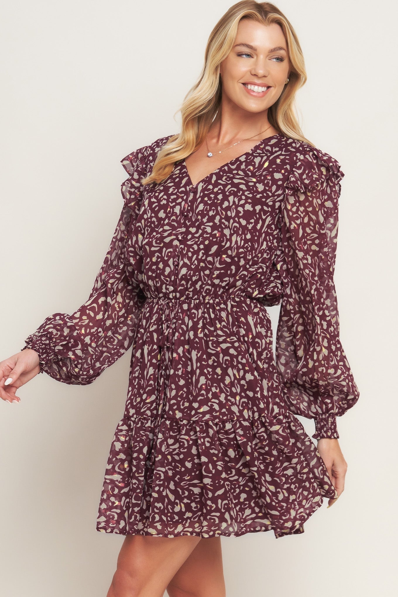 BERRY WILDS WOVEN MINI DRESS Flying Tomato
