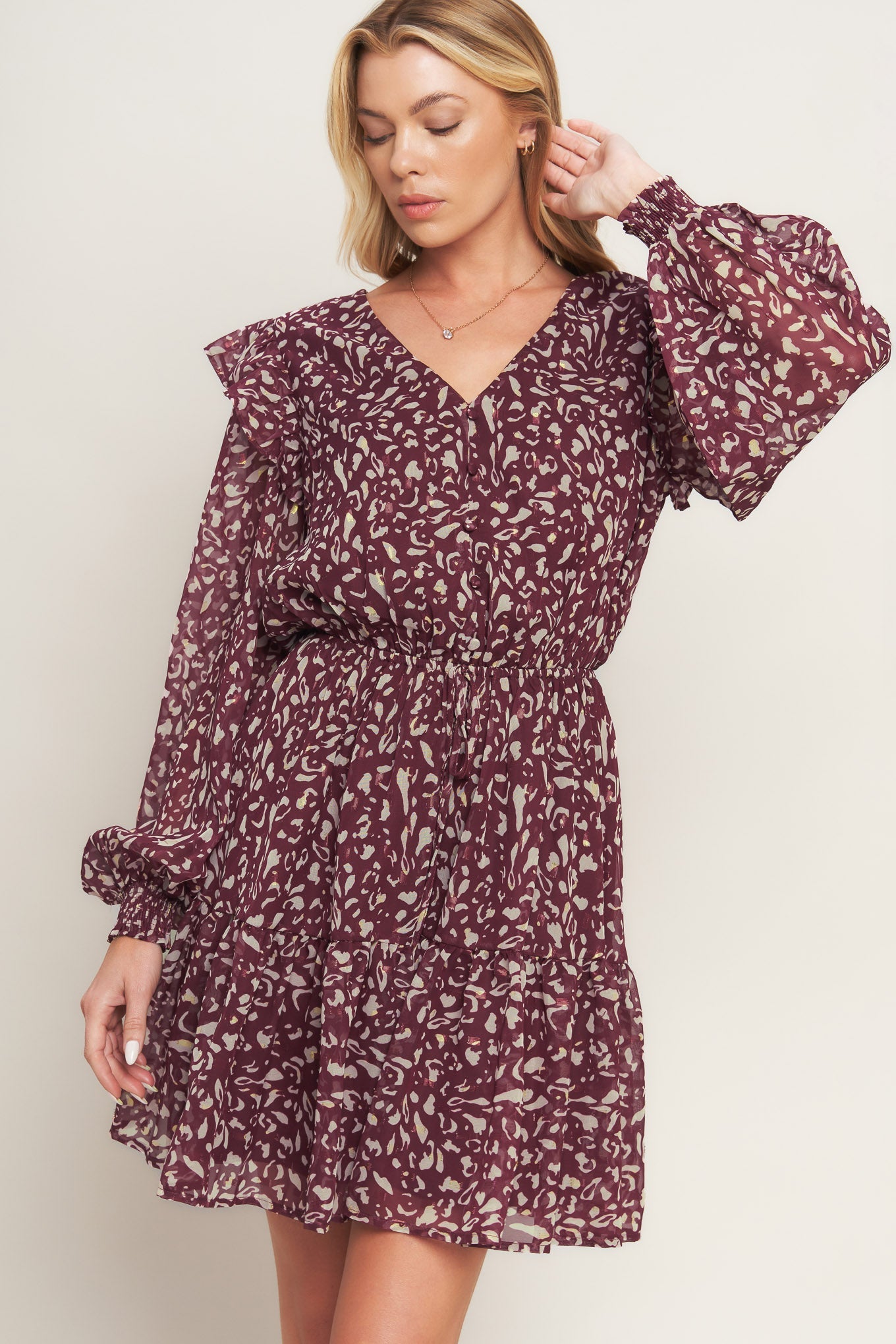 BERRY WILDS WOVEN MINI DRESS Flying Tomato