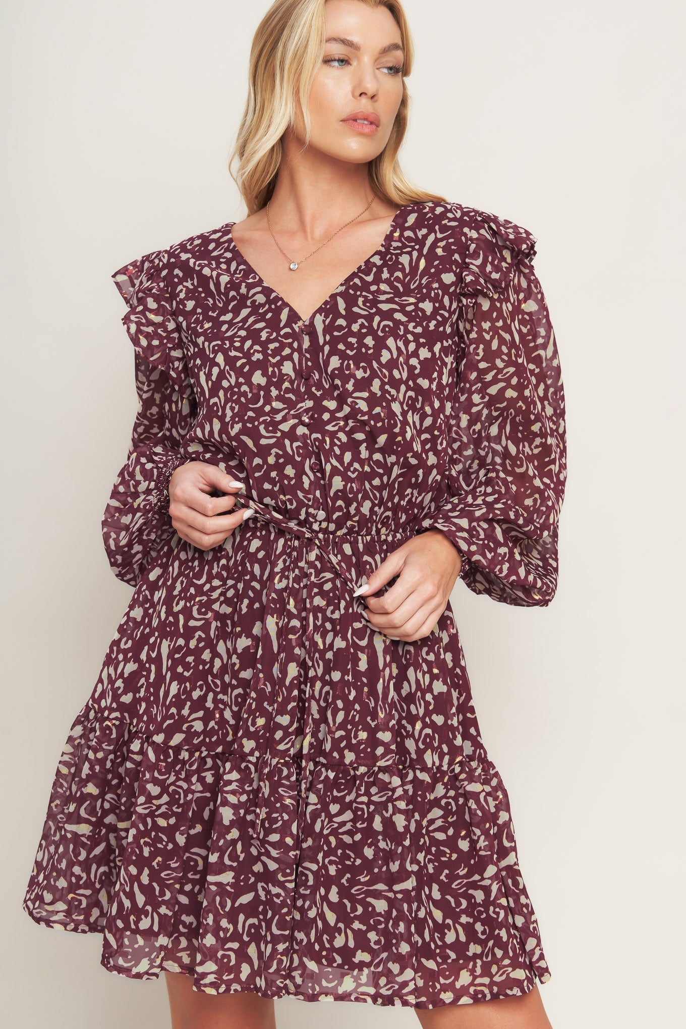 BERRY WILDS WOVEN MINI DRESS Flying Tomato