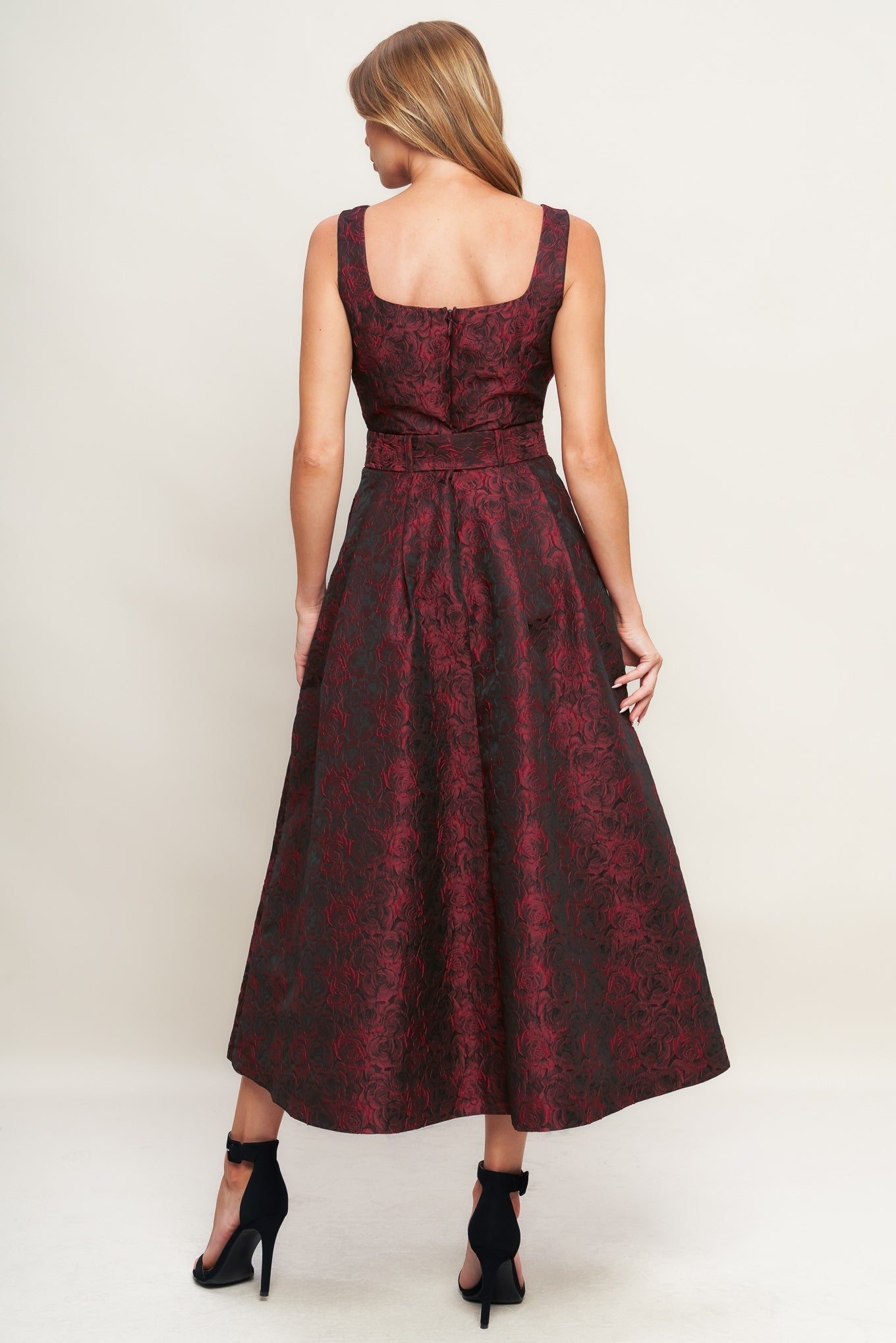 IMPERIAL ALLURE WOVEN JACQUARD MIDI DRESS Flying Tomato