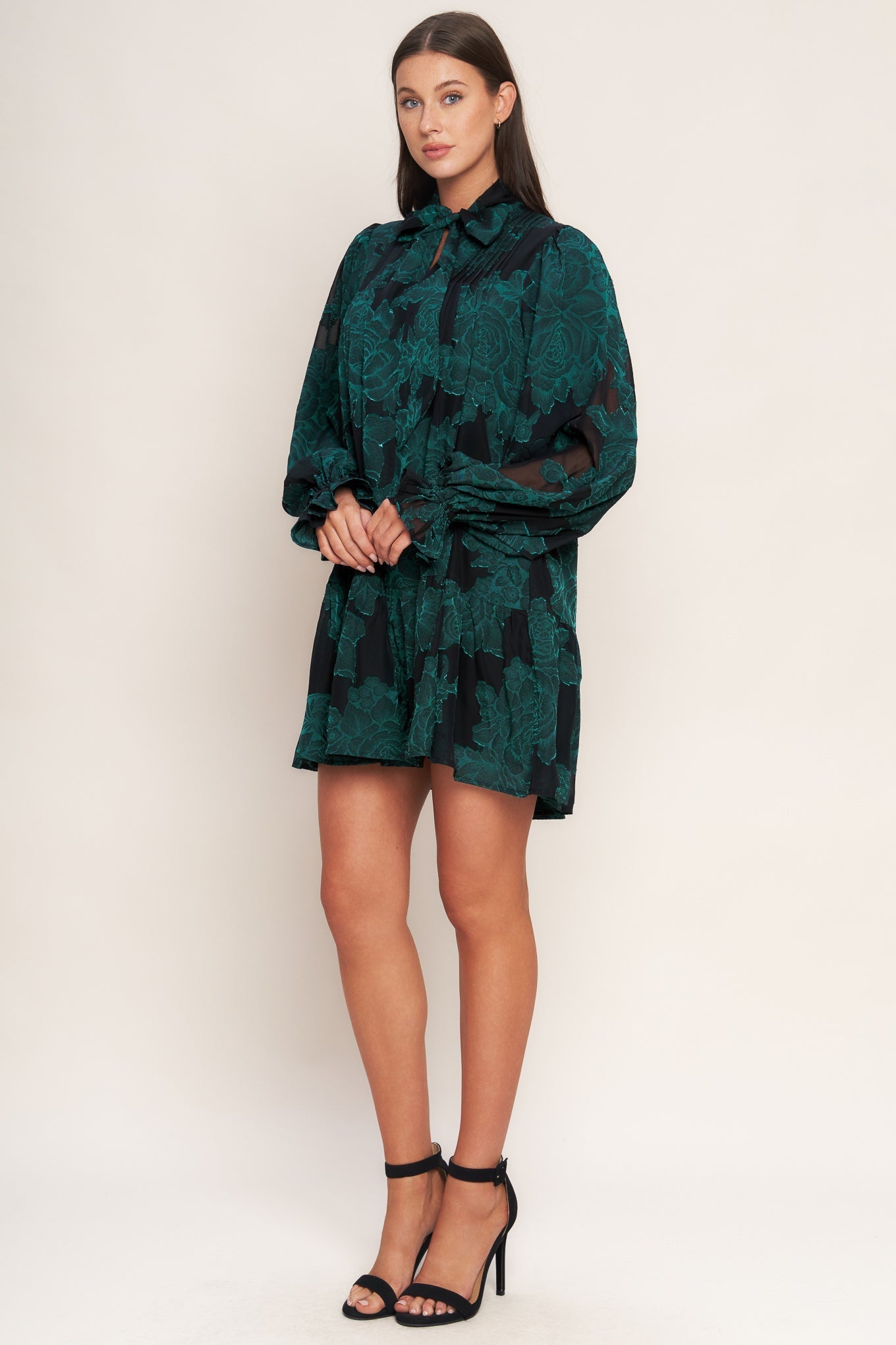 Poison Petal Burnout Woven Mini Dress With Front Tie Flying Tomato