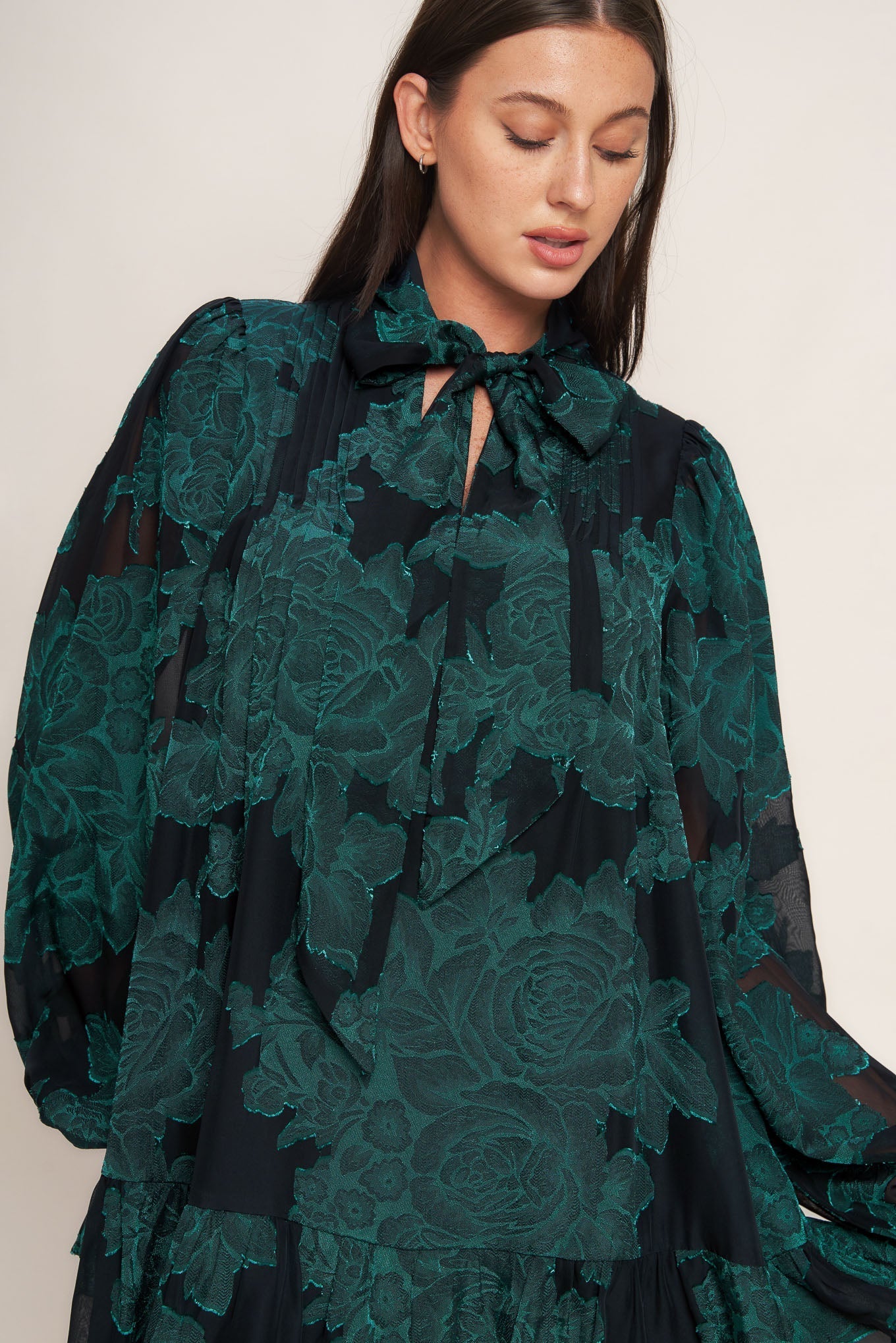 Poison Petal Burnout Woven Mini Dress With Front Tie Flying Tomato