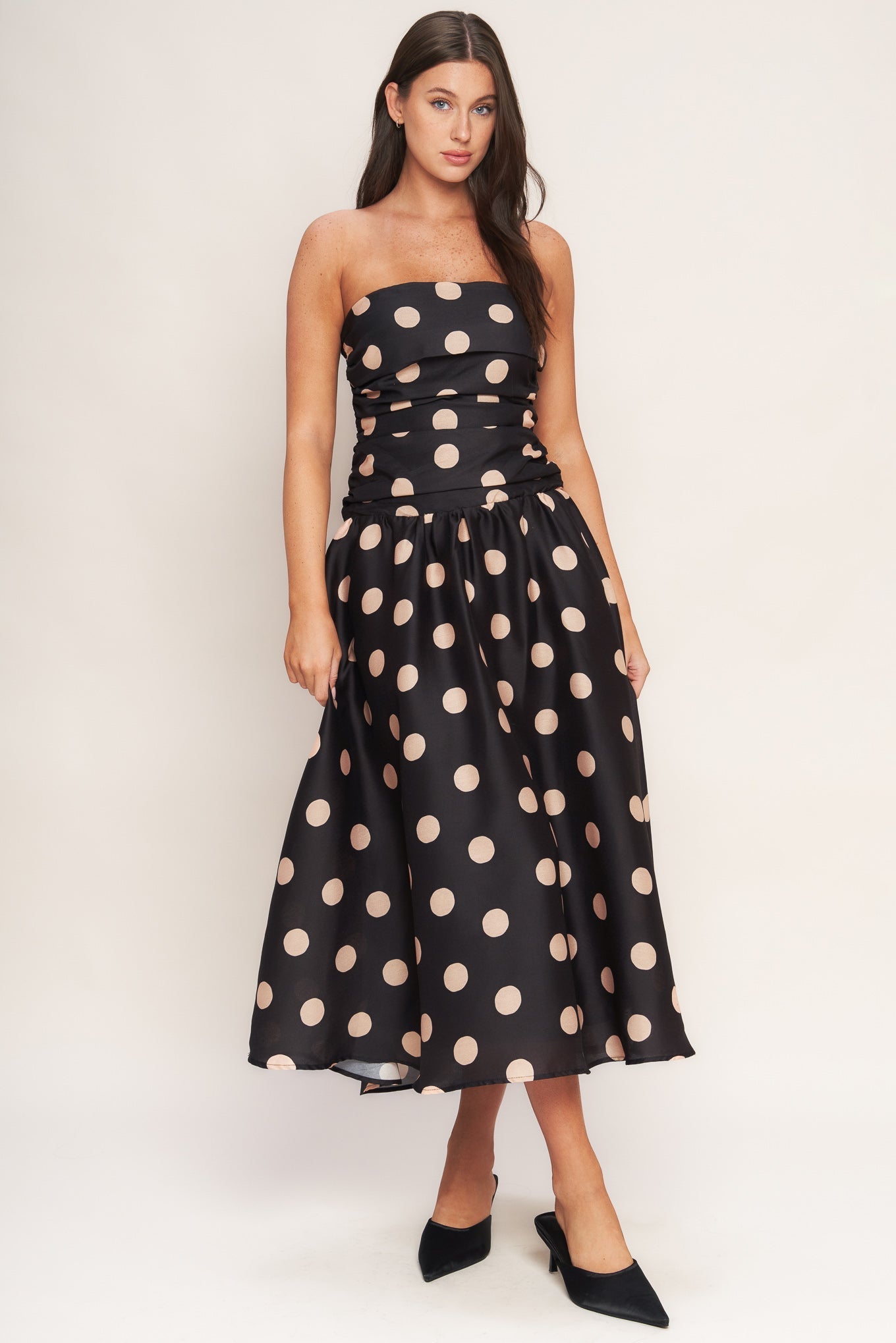 SPOTLIGHT HOUR WOVEN MIDI DRESS Flying Tomato
