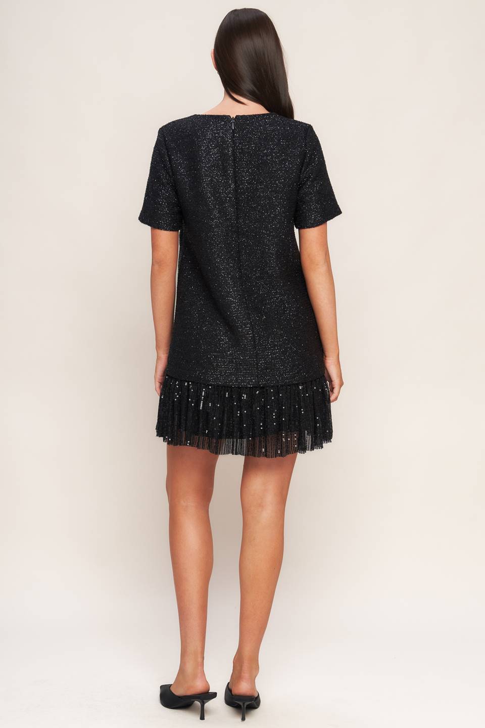 Sparkle Affair Tweed Mini Dress With Sequined Hem Detail Flying Tomato
