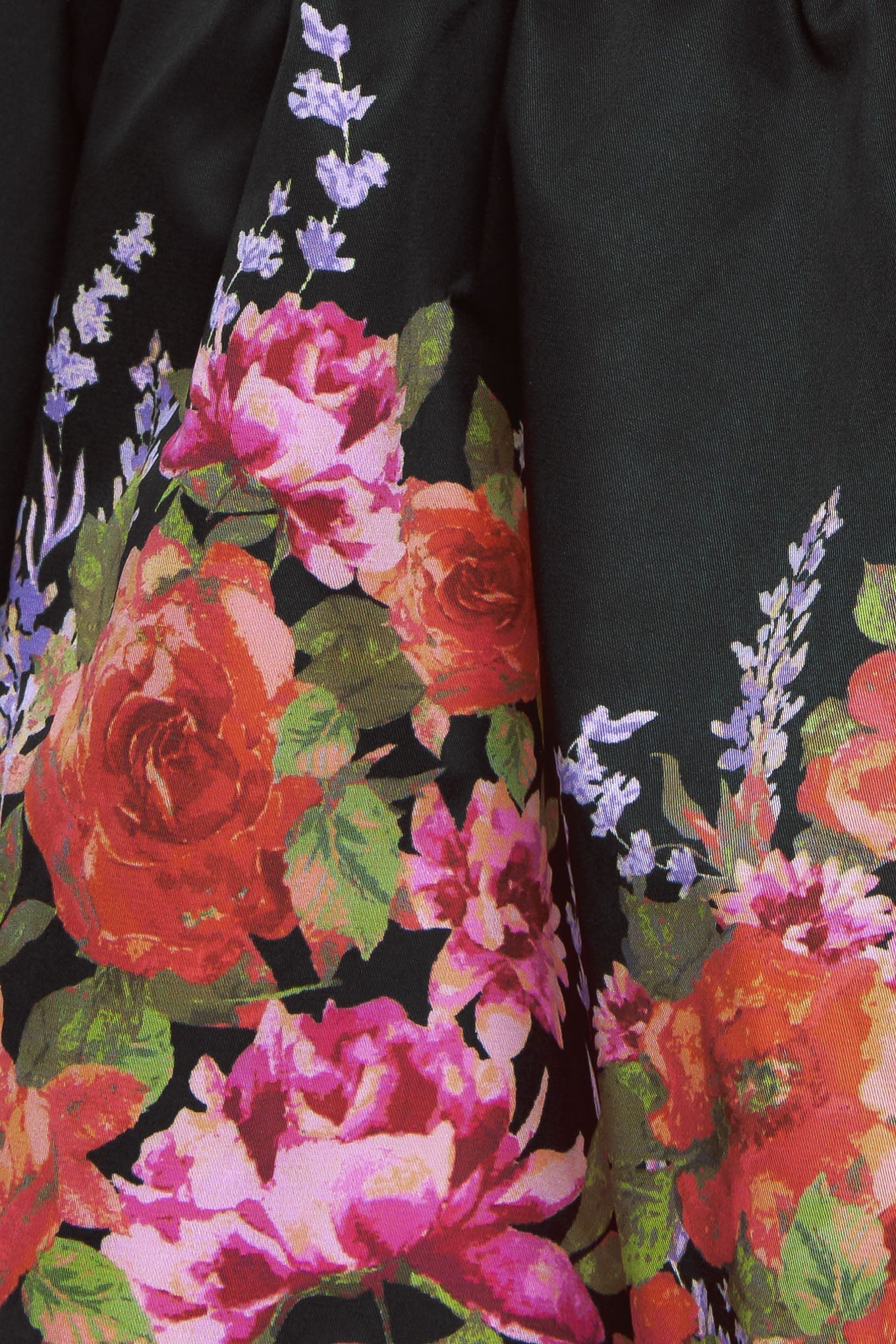 Botanical Ballgown Printed Midi Dress With Layered Skirt Flying Tomato