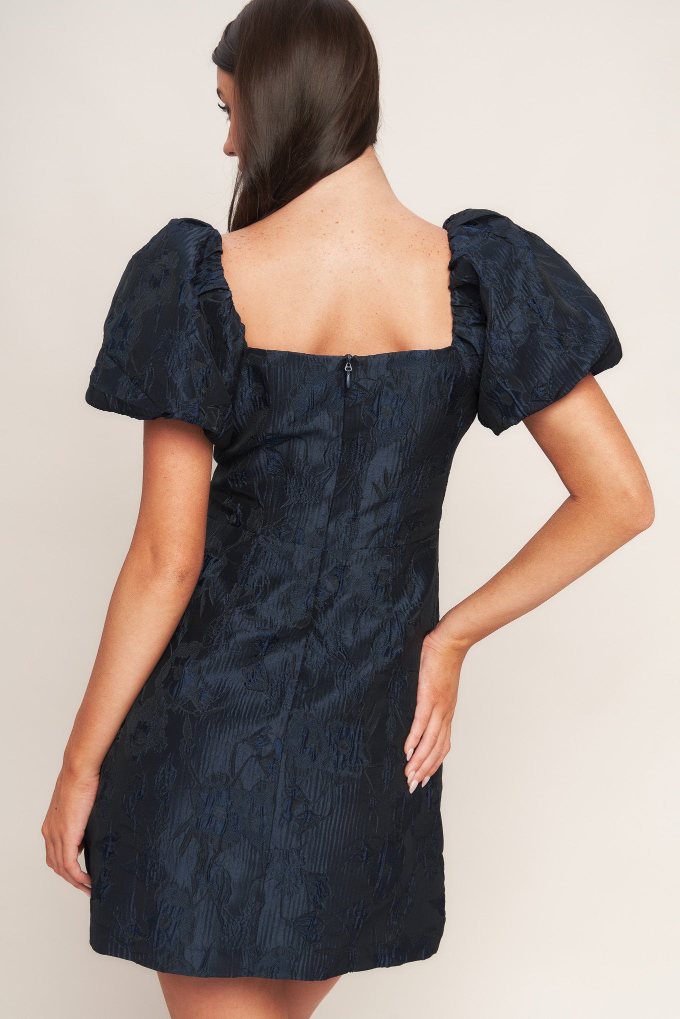 Golden Moon Woven Mini Dress Square Neckline Front Button Flying Tomato