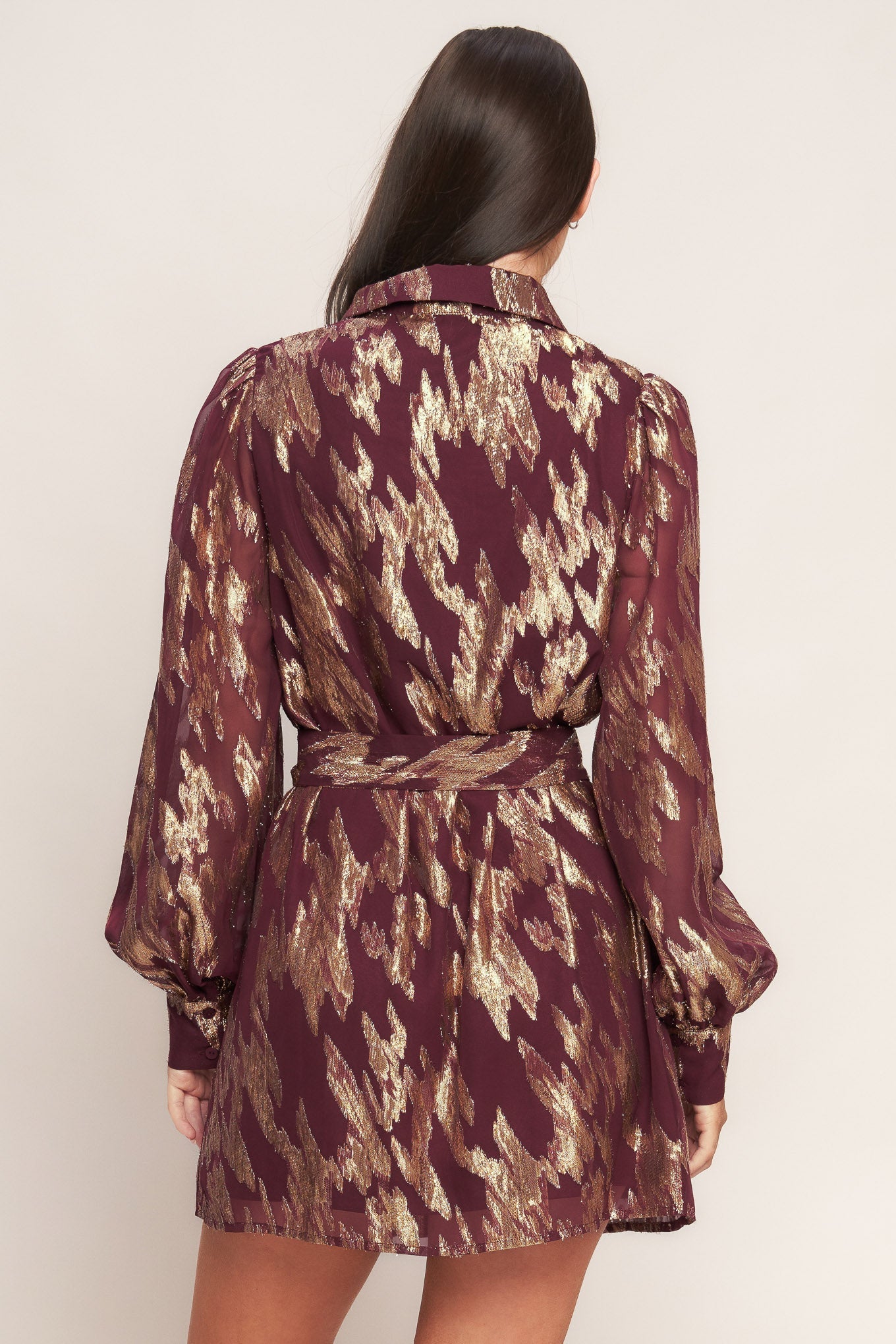 METALLIC MUSE WOVEN MINI DRESS Flying Tomato