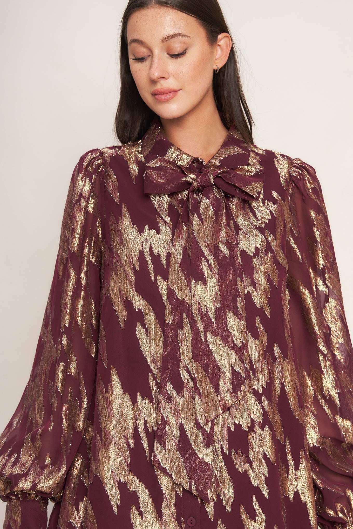 METALLIC MUSE WOVEN MINI DRESS Flying Tomato