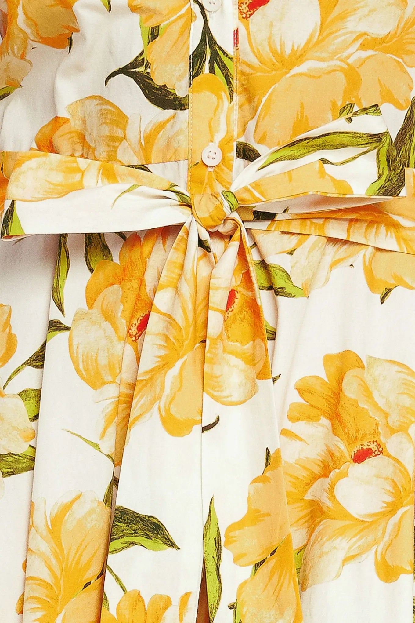 Printed Woven Midi Dress With Collar Short Sleeve Button Down Self Tie Sash Flying Tomato