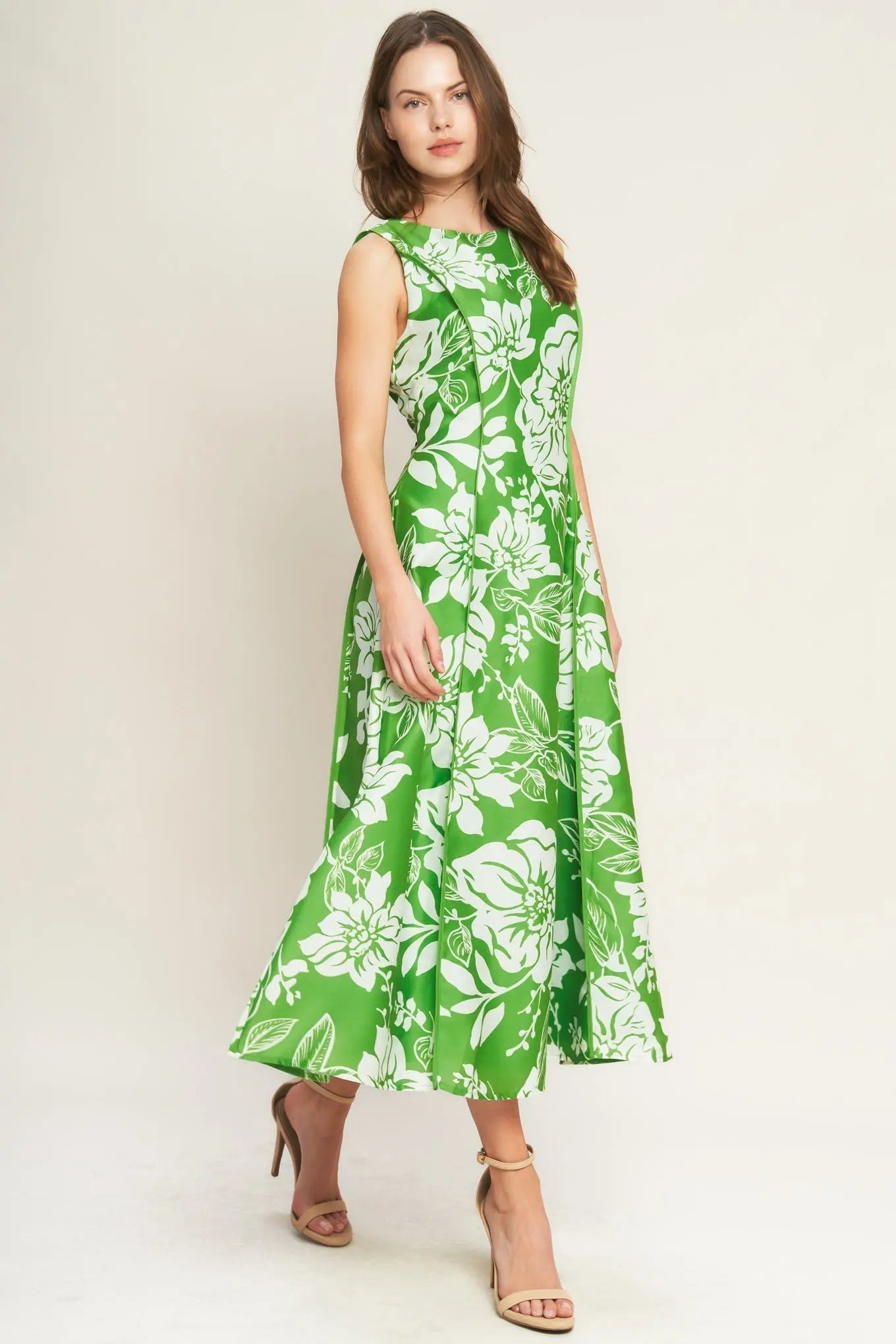 Garden Goddess Printed Woven Midi Dress With Circle Skirt Flying Tomato
