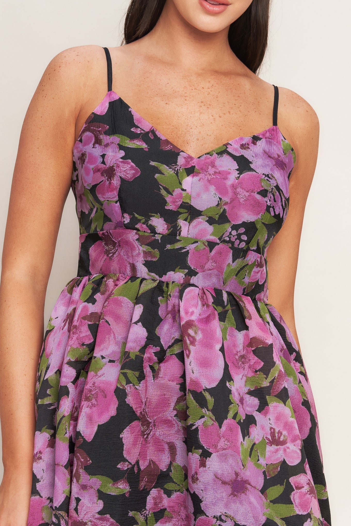 Nightfall Blossom Printed Woven Midi Dress With Cami Top Flying Tomato