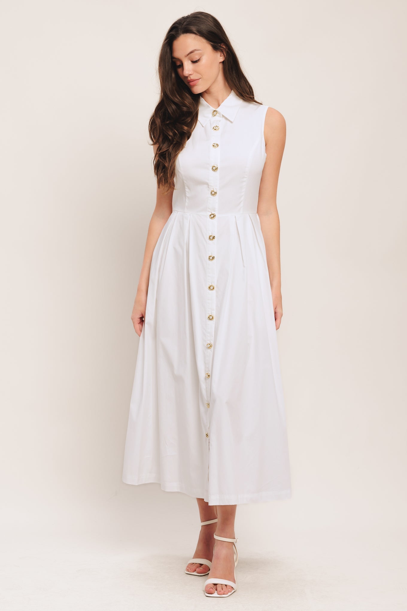 HEART OF WHITE WOVEN MIDI DRESS Flying Tomato