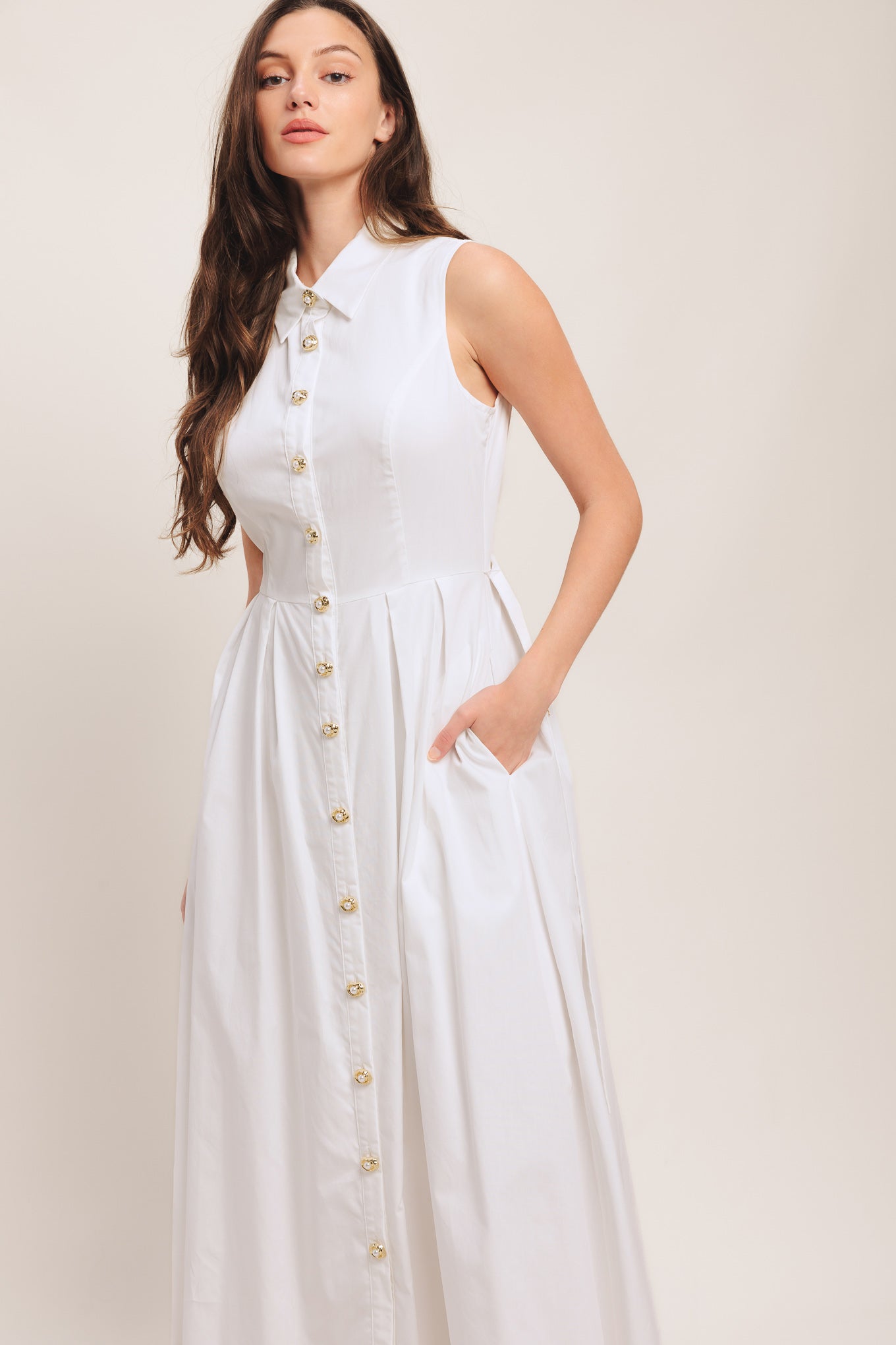 HEART OF WHITE WOVEN MIDI DRESS Flying Tomato