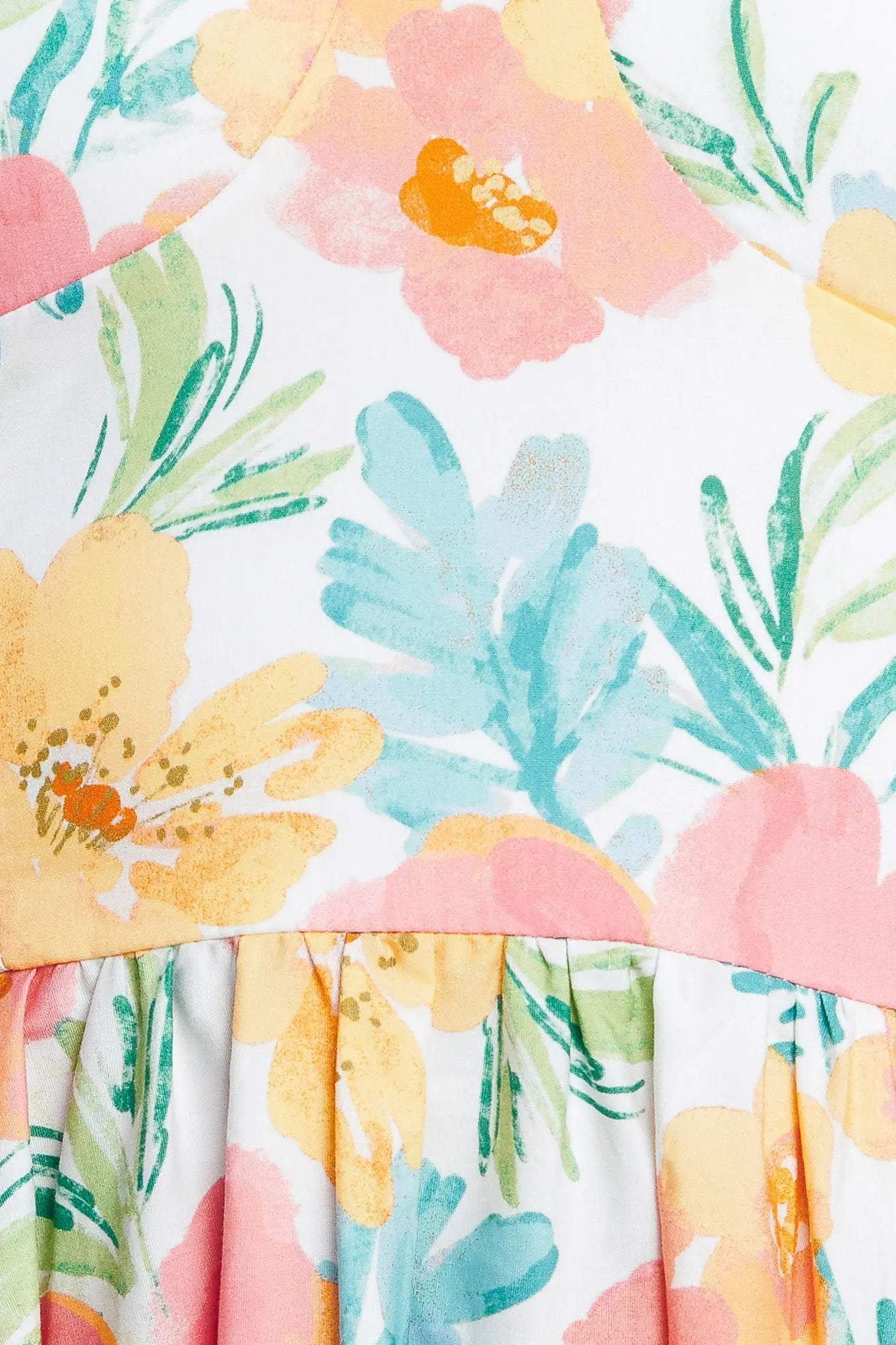 Soft Sunshine Floral Cotton Woven Midi Dress With Sweetheart Neckline Flying Tomato