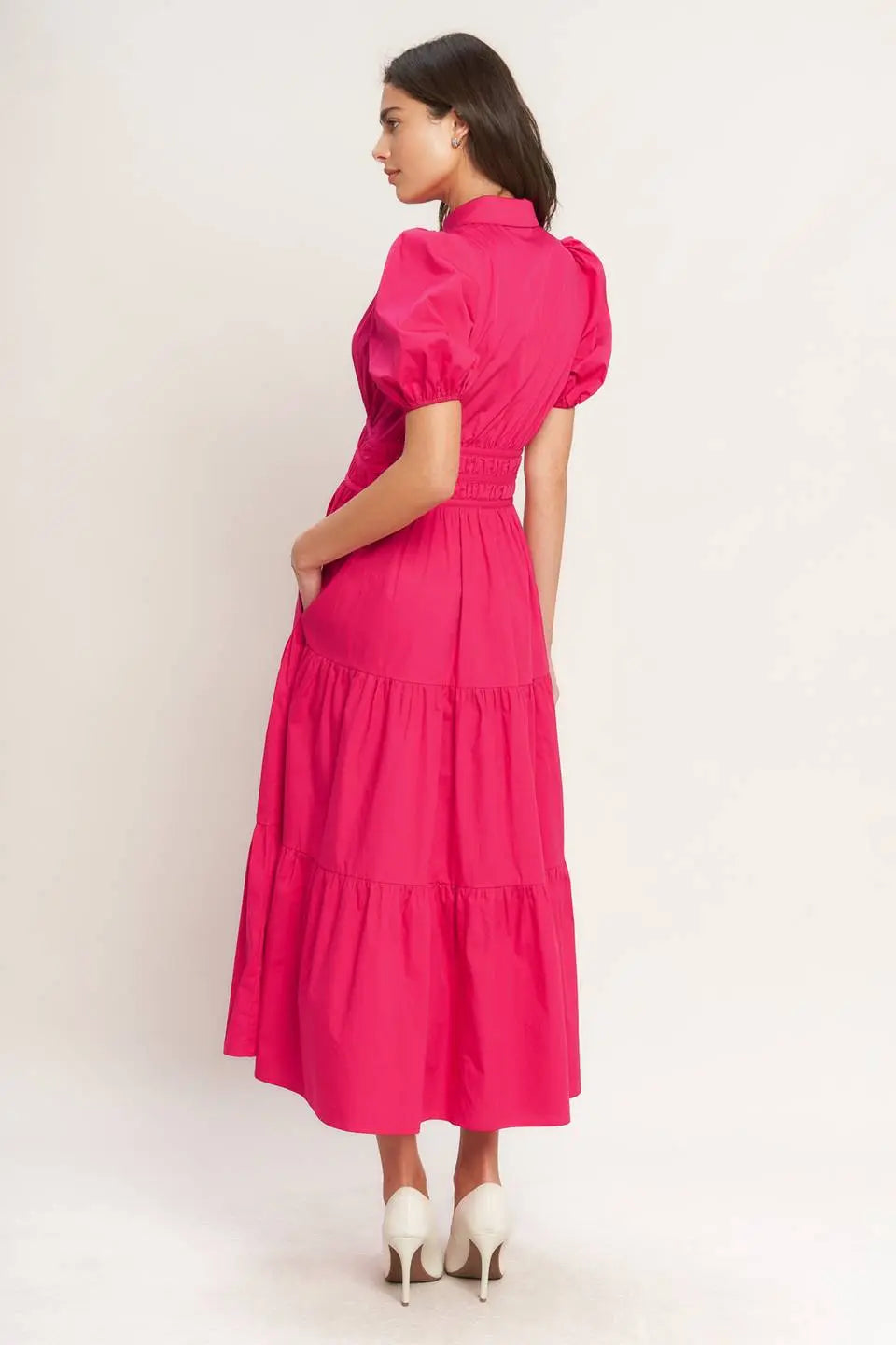 SUGAR CLOUD WOVEN MIDI DRESS Flying Tomato