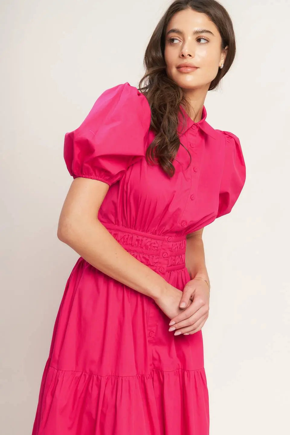 SUGAR CLOUD WOVEN MIDI DRESS Flying Tomato