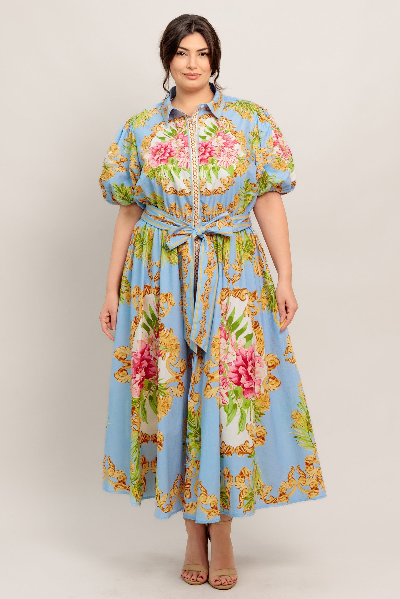 BLUE PALACE WOVEN MIDI DRESS - Love Salve