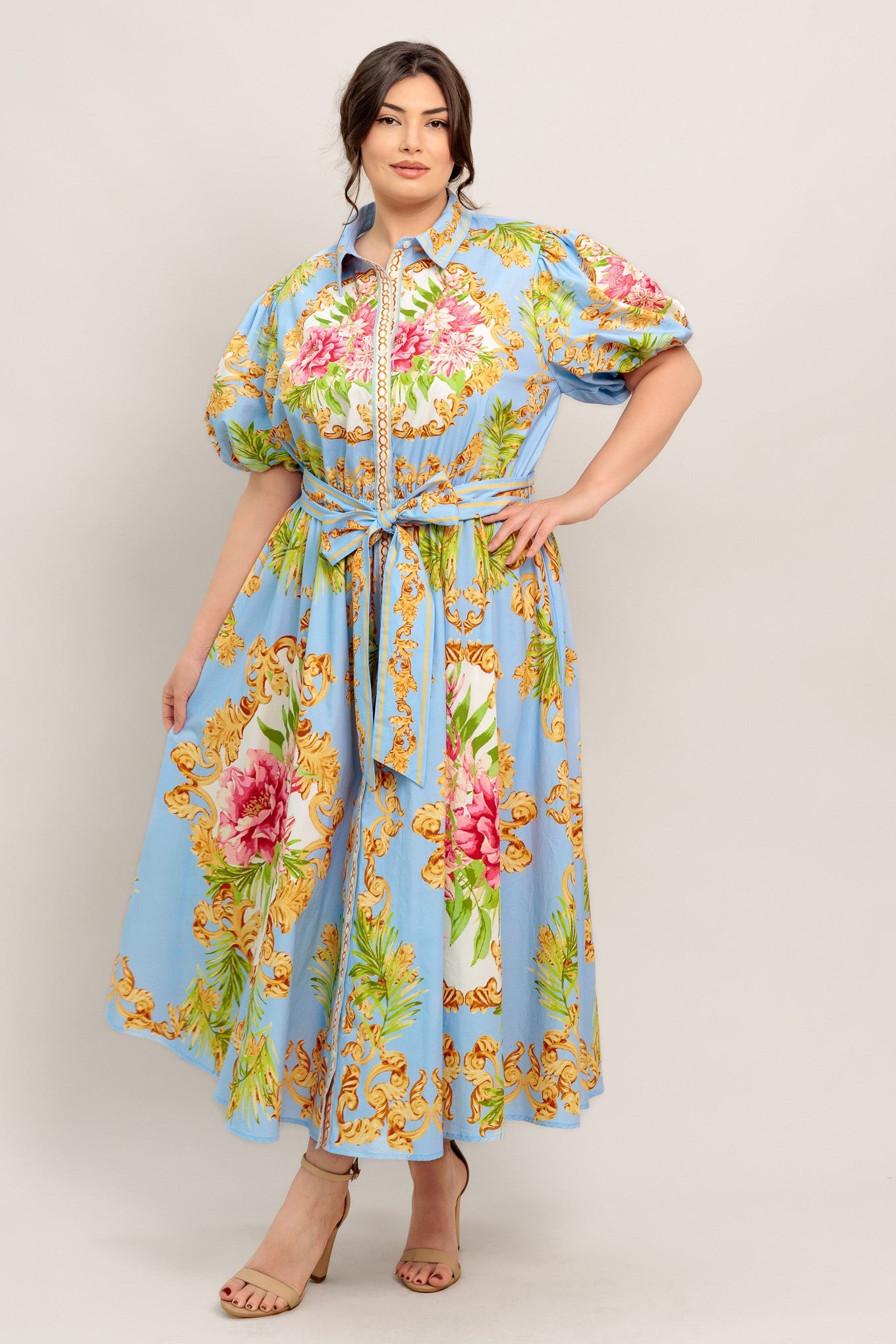 BLUE PALACE WOVEN MIDI DRESS - Love Salve