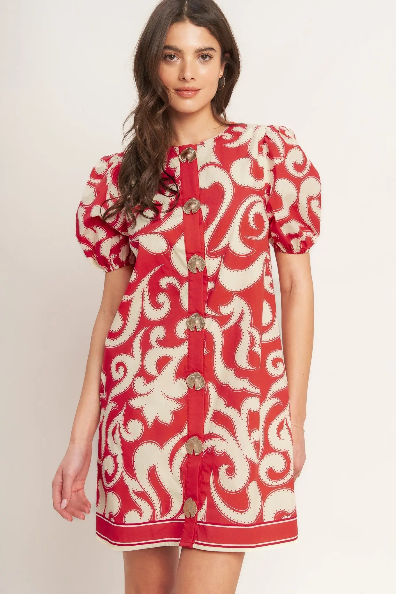 STRAIGHT & STRONG WOVEN MINI DRESS Flying Tomato