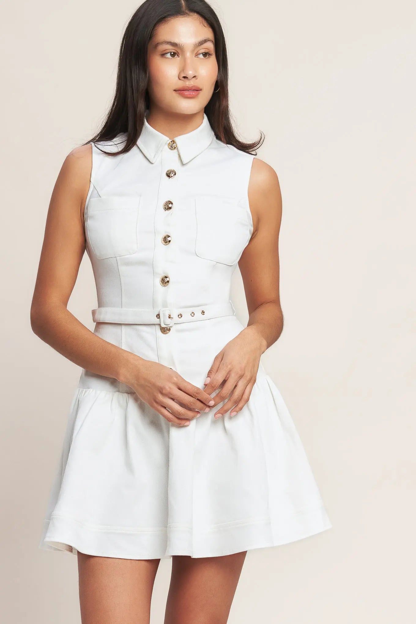 ON POINT MOMENT WOVEN MINI DRESS Flying Tomato