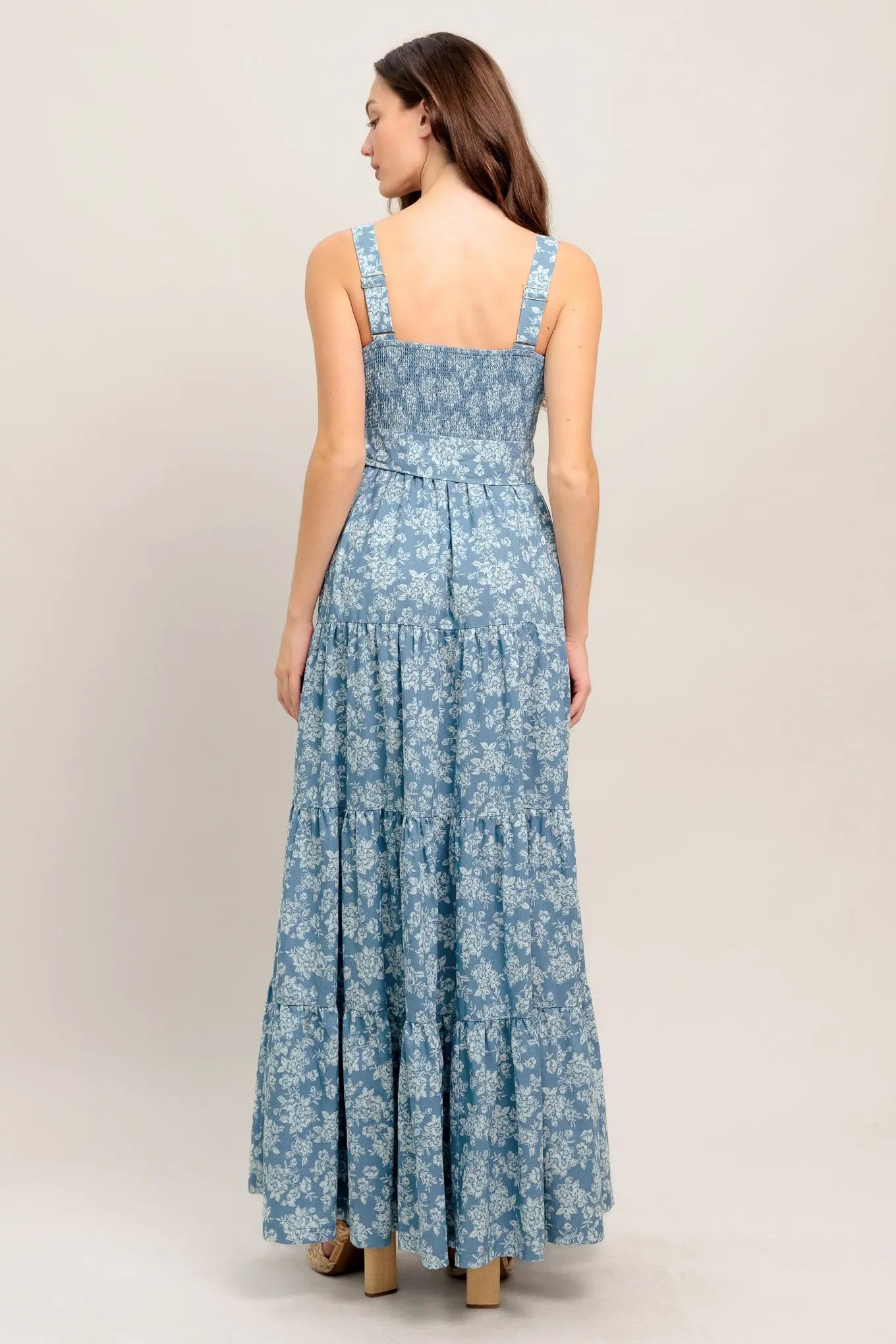 Prairie Bloom Printed Woven Maxi Dress With Sweetheart Neckline And Self Tie Flying Tomato
