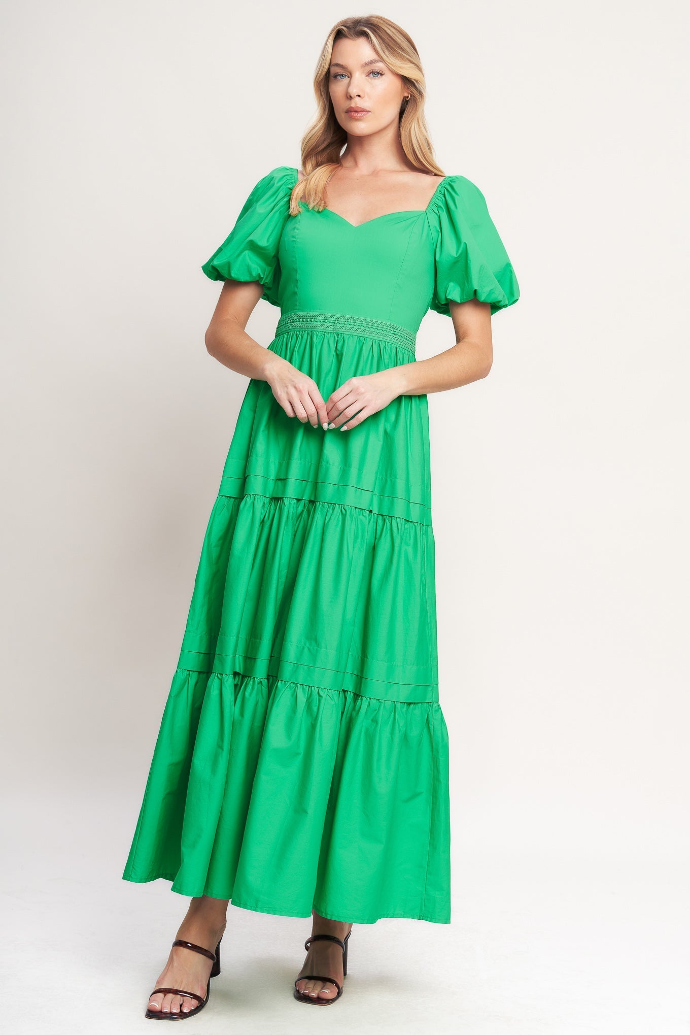 SWEET VERDANT WOVEN MAXI DRESS