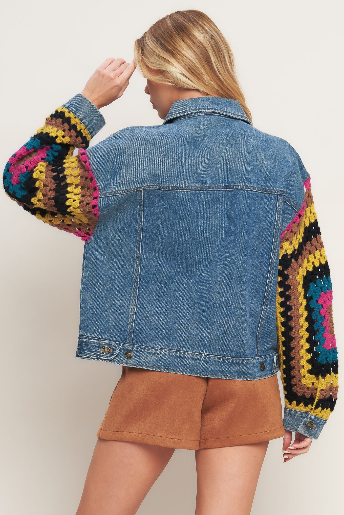 FESTIVAL WEAVE WASHED DENIM JACKET Flying Tomato