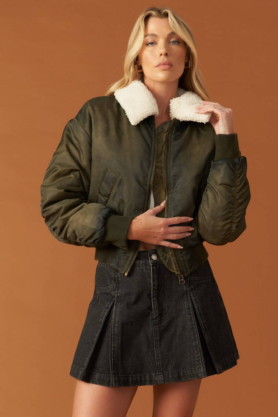 IN A TRANCE WOVEN BOMBER JACKET Flying Tomato