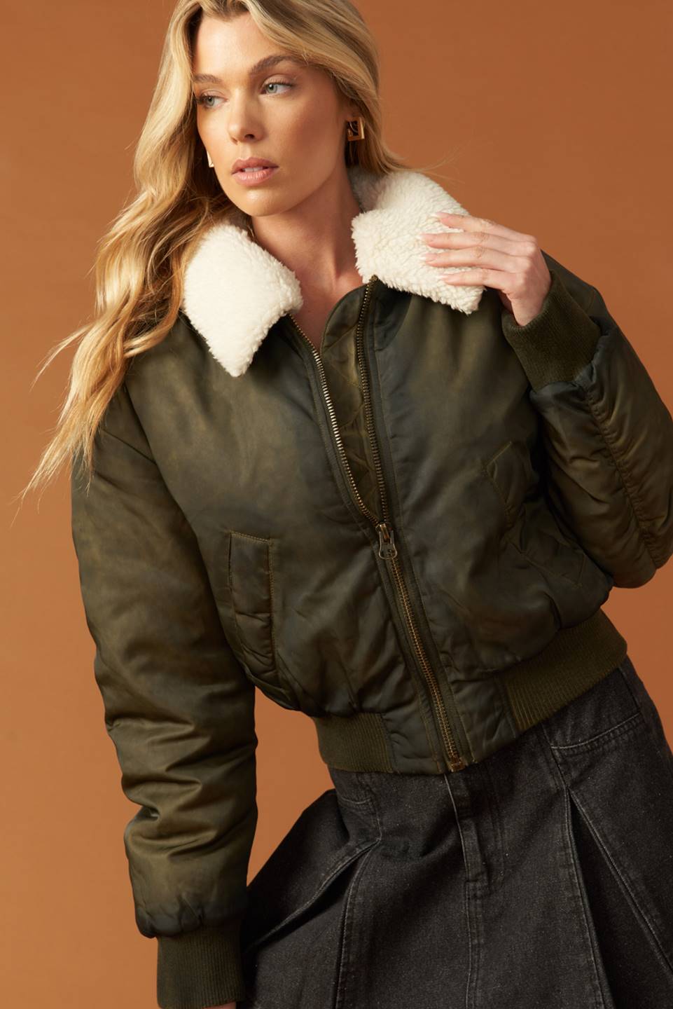 IN A TRANCE WOVEN BOMBER JACKET Flying Tomato