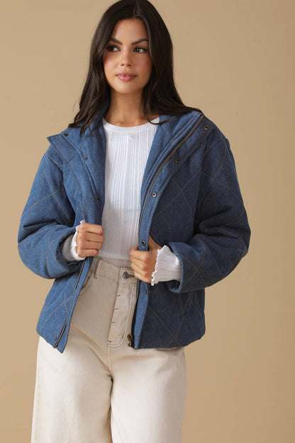 FOR GOOD QUILTED DENIM JACKET