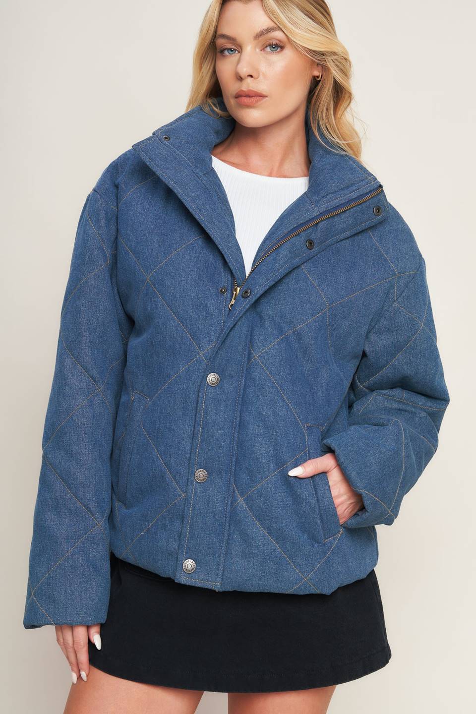 FOR GOOD QUILTED DENIM JACKET Flying Tomato