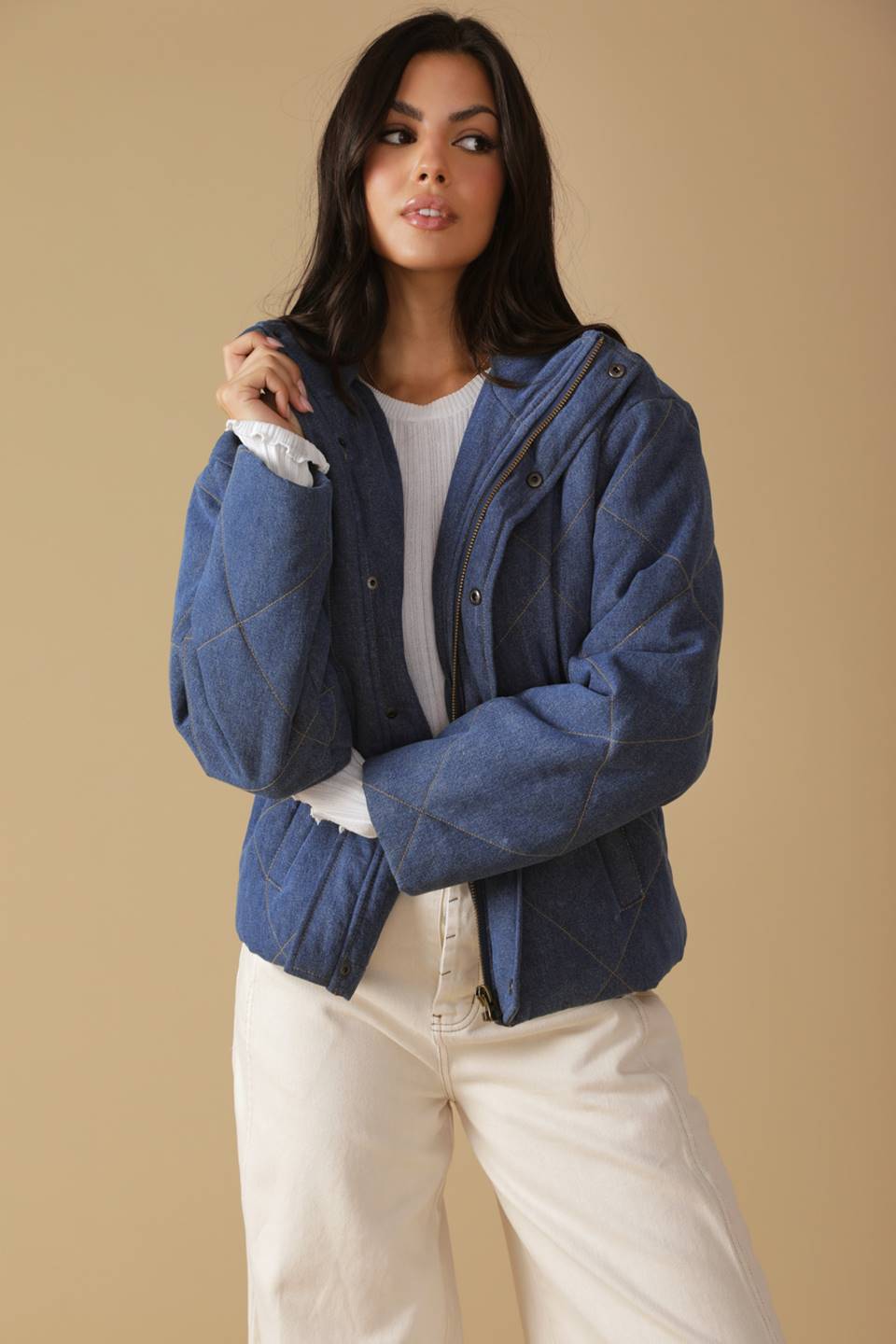 FOR GOOD QUILTED DENIM JACKET