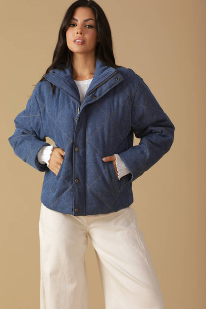 FOR GOOD QUILTED DENIM JACKET