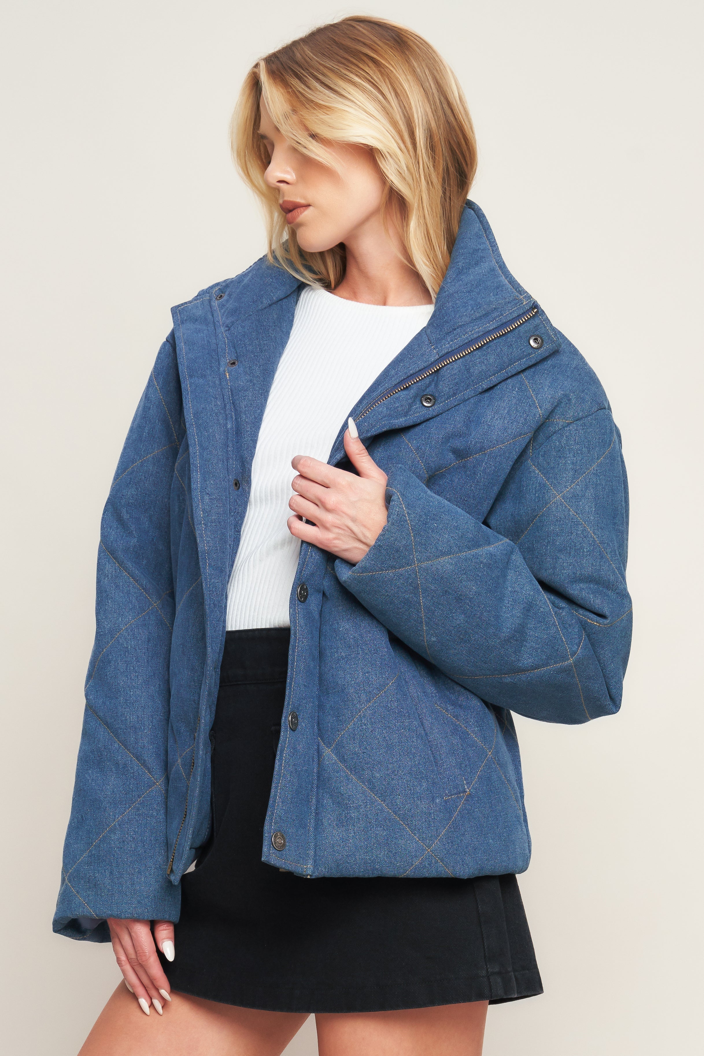 FOR GOOD QUILTED DENIM JACKET Flying Tomato