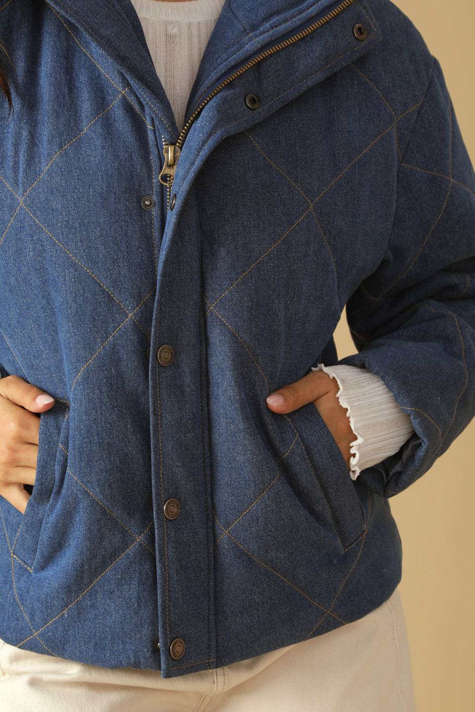 FOR GOOD QUILTED DENIM JACKET