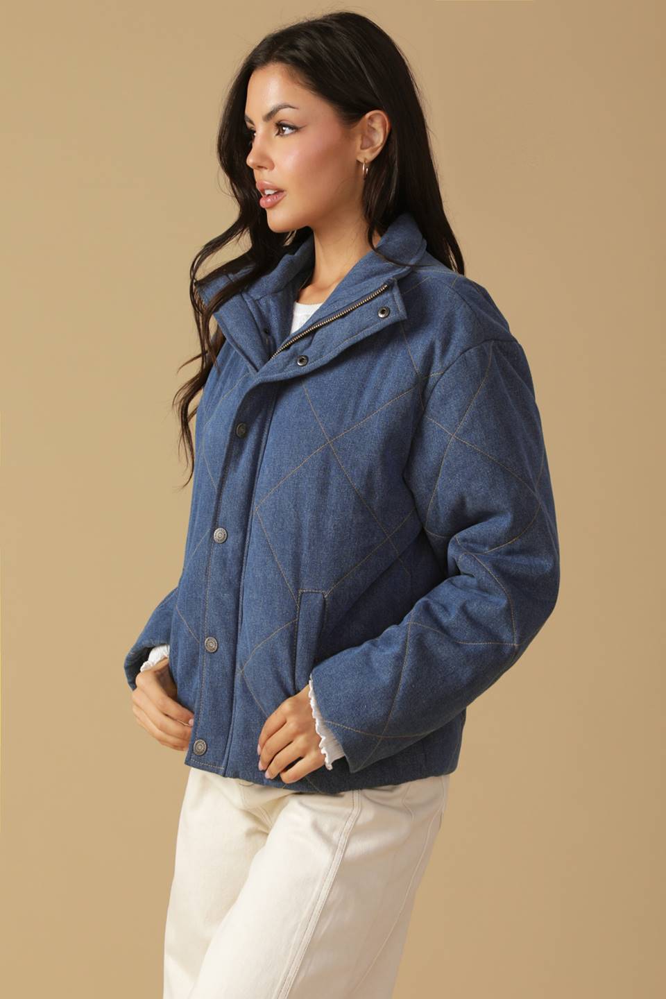 FOR GOOD QUILTED DENIM JACKET