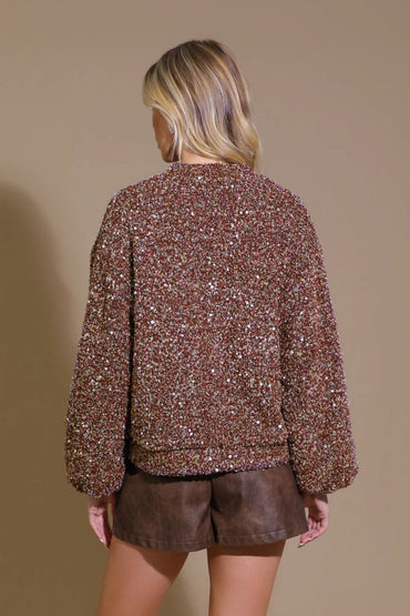 SEQUIN-ADORNED STARLIT CARDIGAN