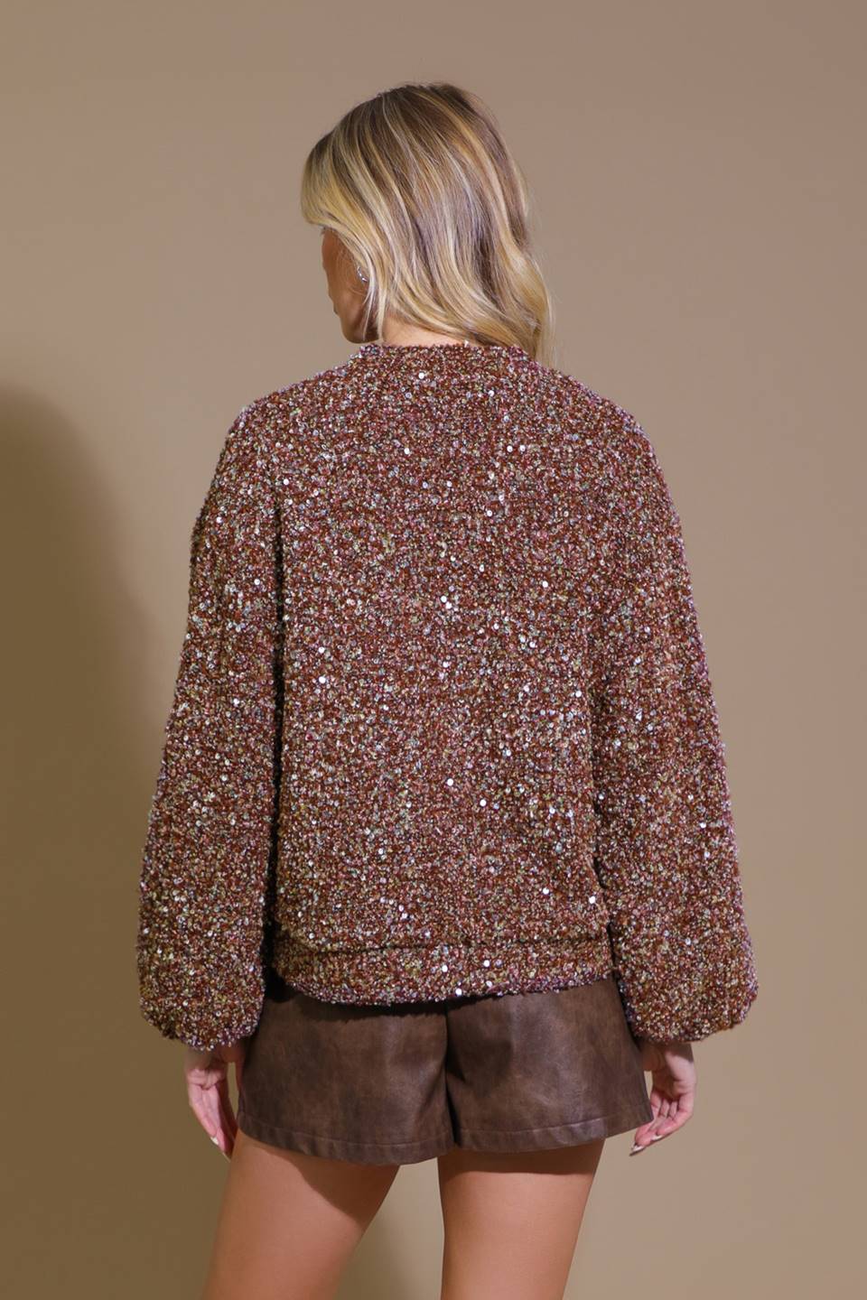 STARLIT PATHWAYS SEQUIN EMBELLISHED CARDIGAN Flying Tomato