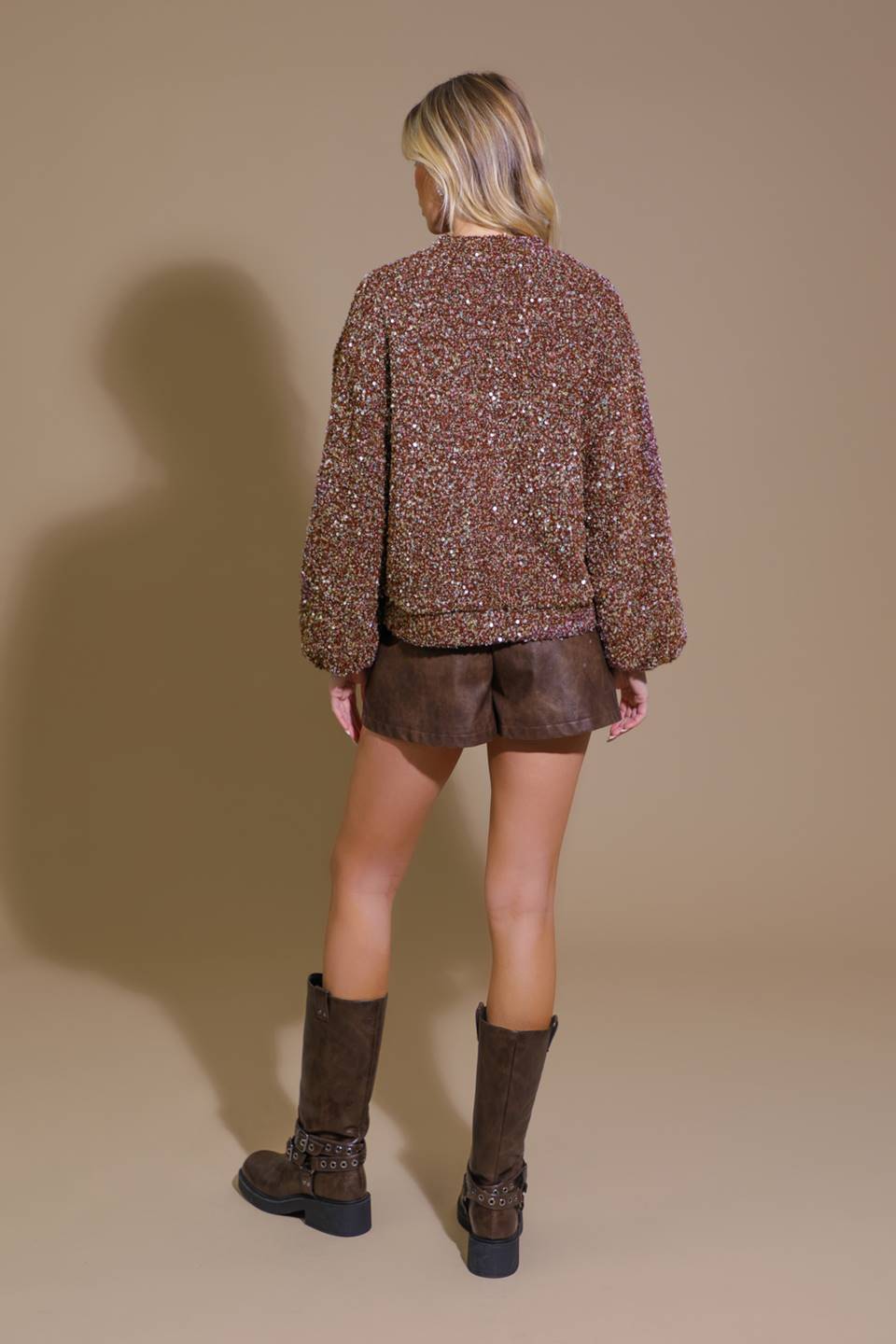 STARLIT PATHWAYS SEQUIN EMBELLISHED CARDIGAN Flying Tomato