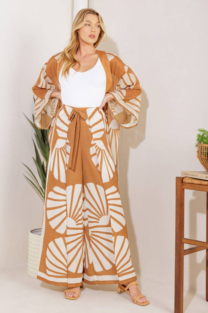 LOVE IN WAITING WOVEN KIMONO AND PANT SET