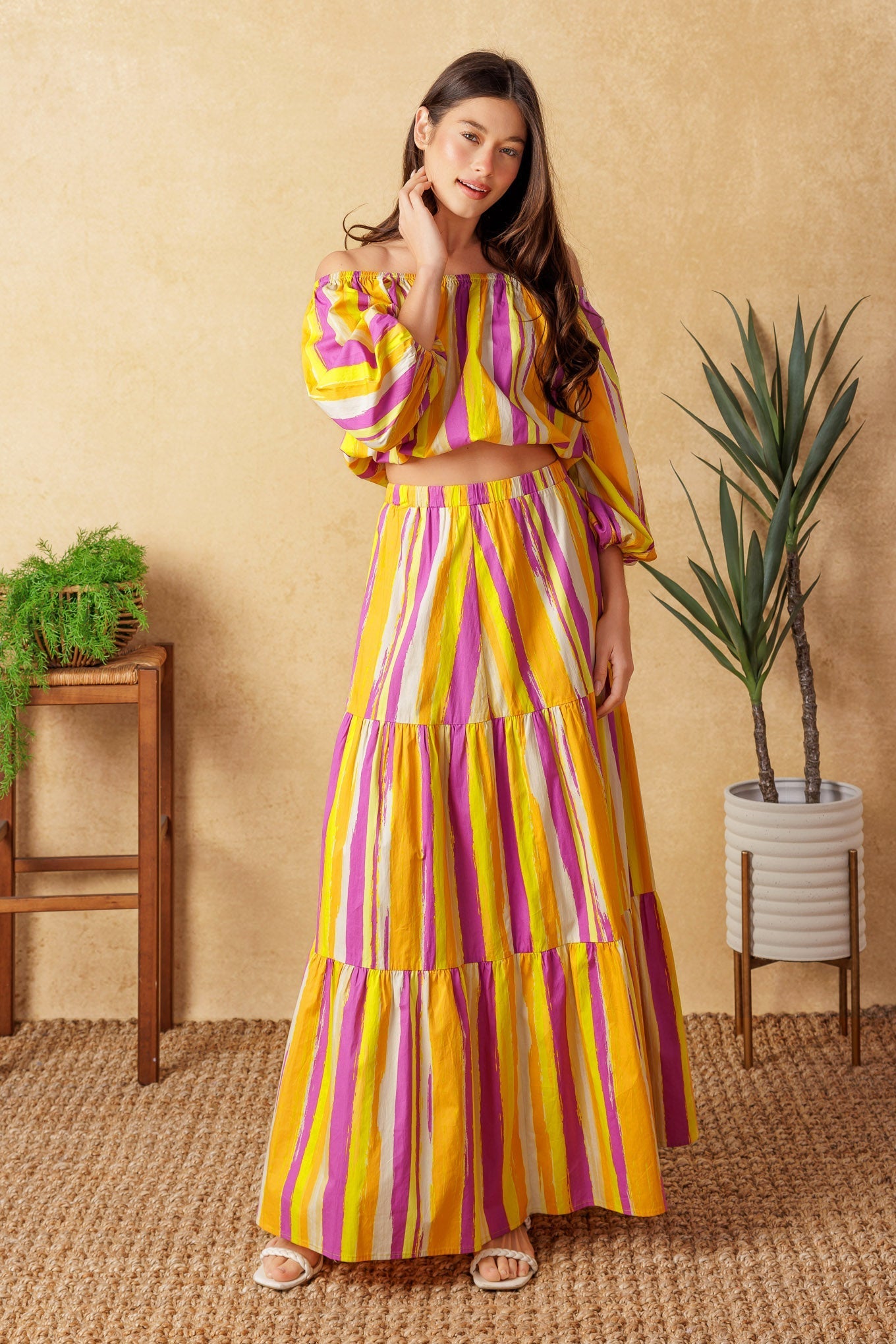 LIGHT UP MY LIFE POPLIN MAXI SKIRT Flying Tomato